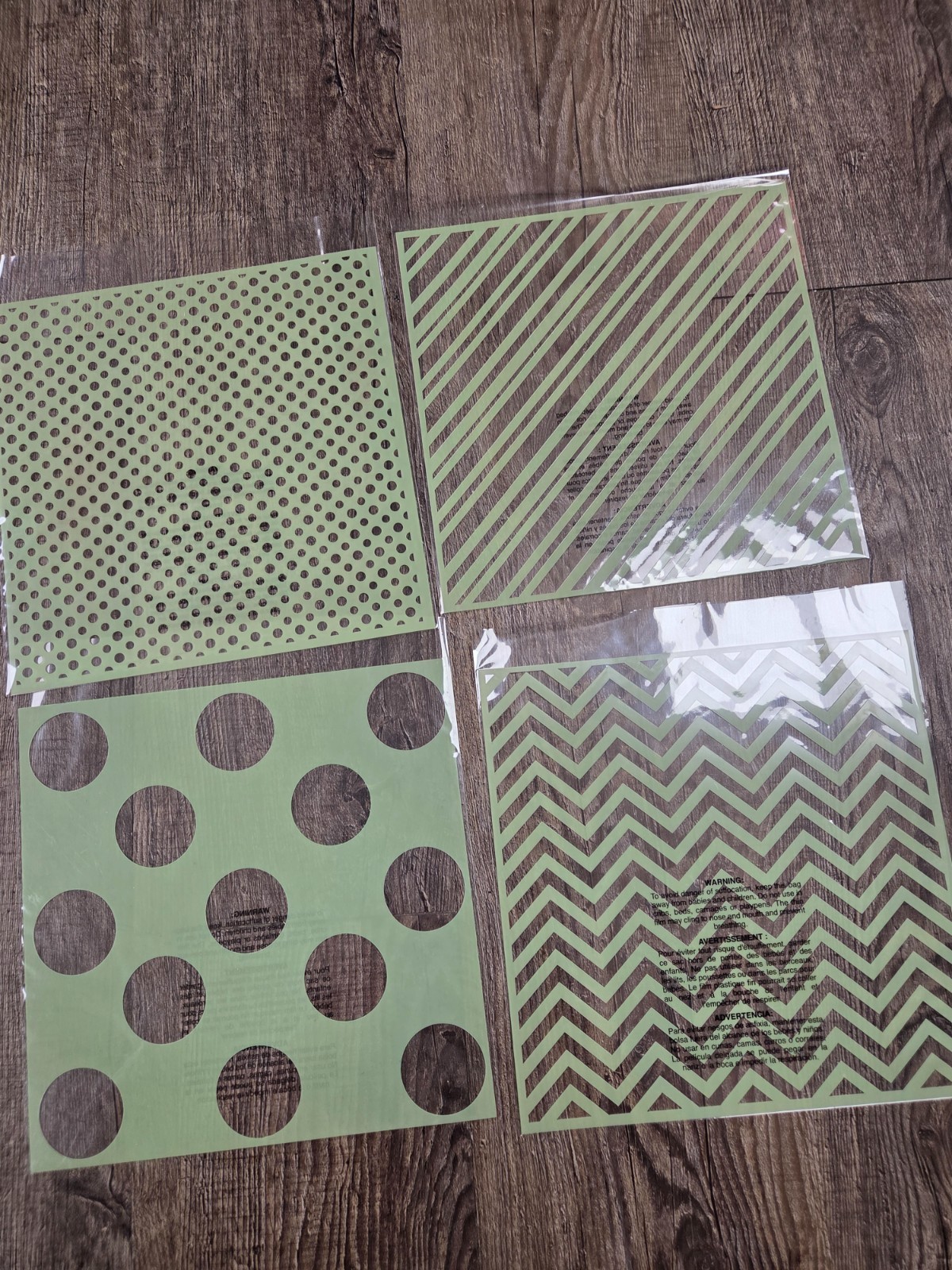 American Crafts Heidi Swapp Patterns Stencil 8x8 Scrapbook Crafting Set of 4