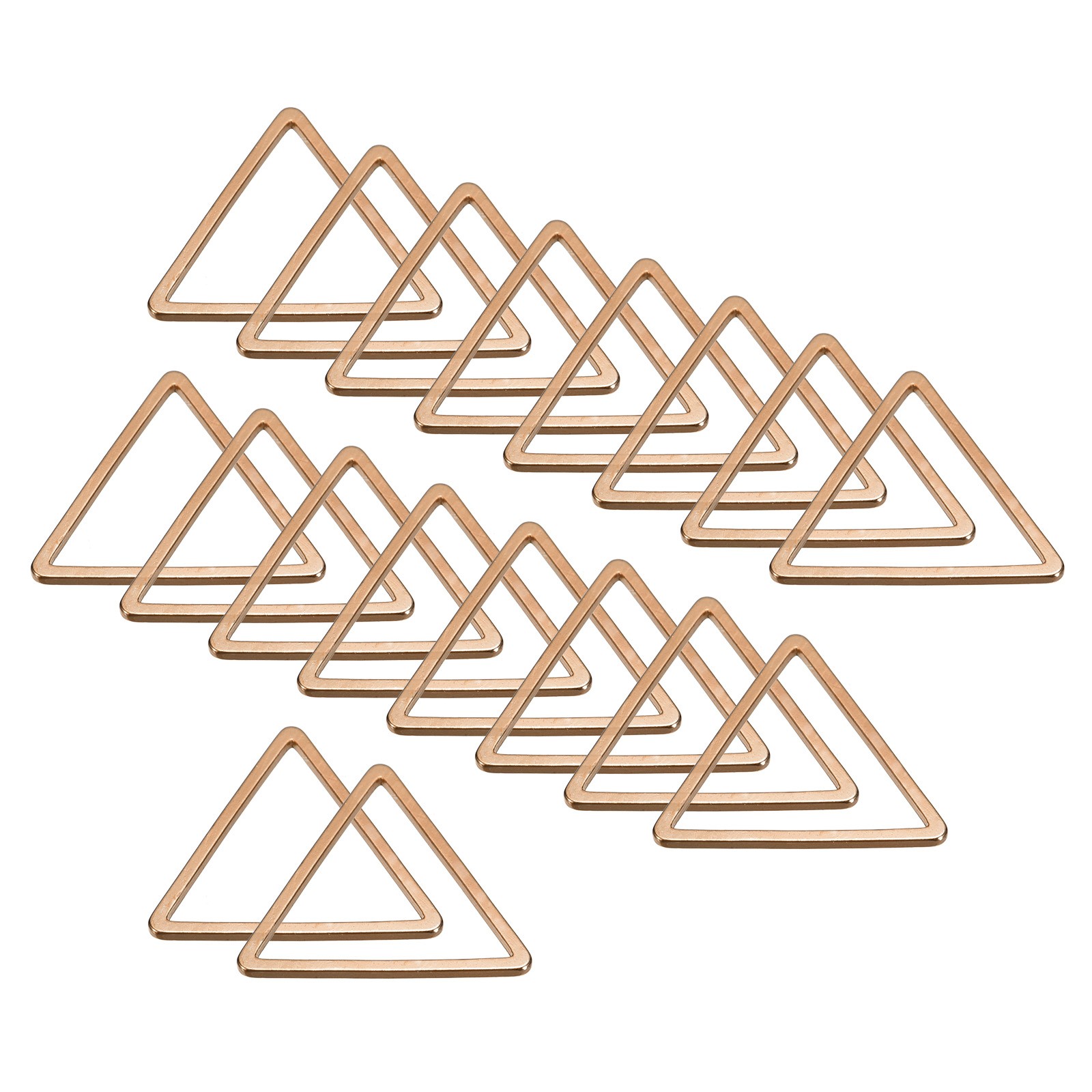 30pcs Earrings Beading Hoop 0.6X0.6" Triangle Finding Ring, Rose Golden
