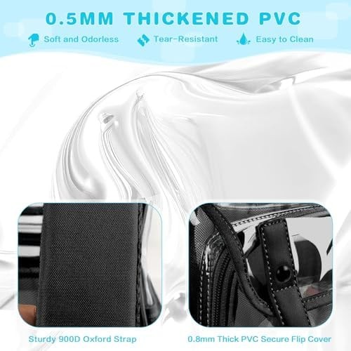 Clear Backpack Heavy Duty Transparent Bookbag, PVC See Through Backpack with ...