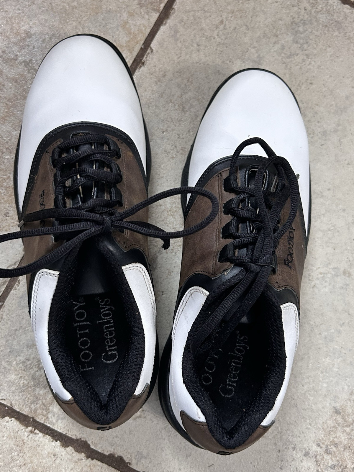 FootJoy GreenJoys Shoes Mens 9M Plastic Spike Golf Cleats Sneakers 45516 White