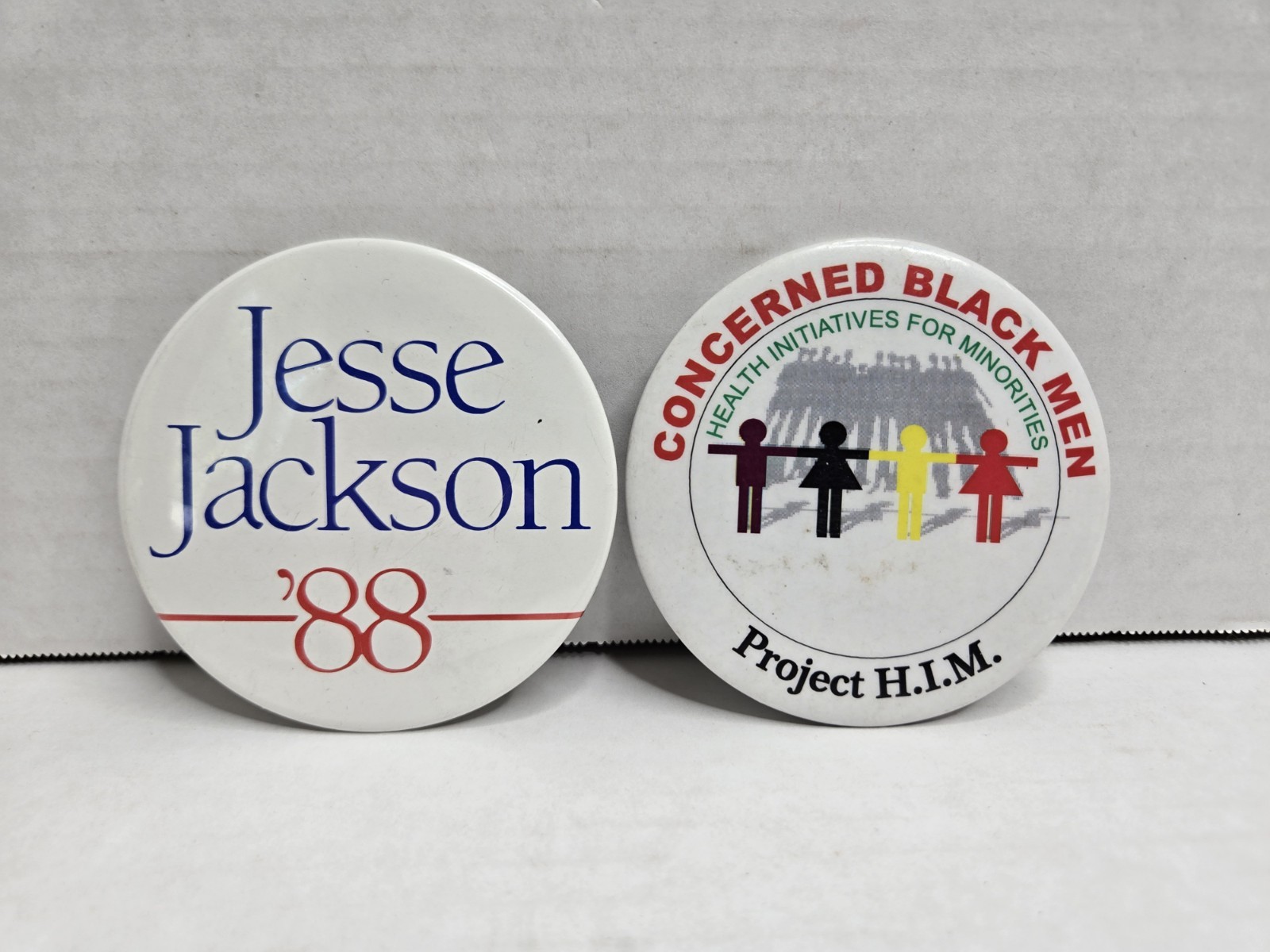 Pinback Button Political Black History Jesse Jackson 1988 Concerned Black Men