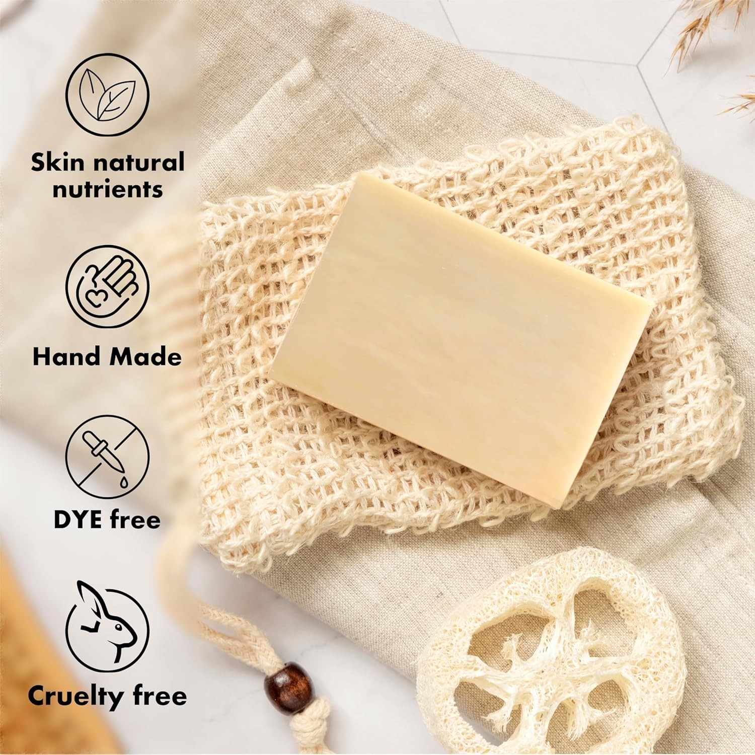 Handcrafted Olive Oil Soap Bar, Unscented, 5.3 oz