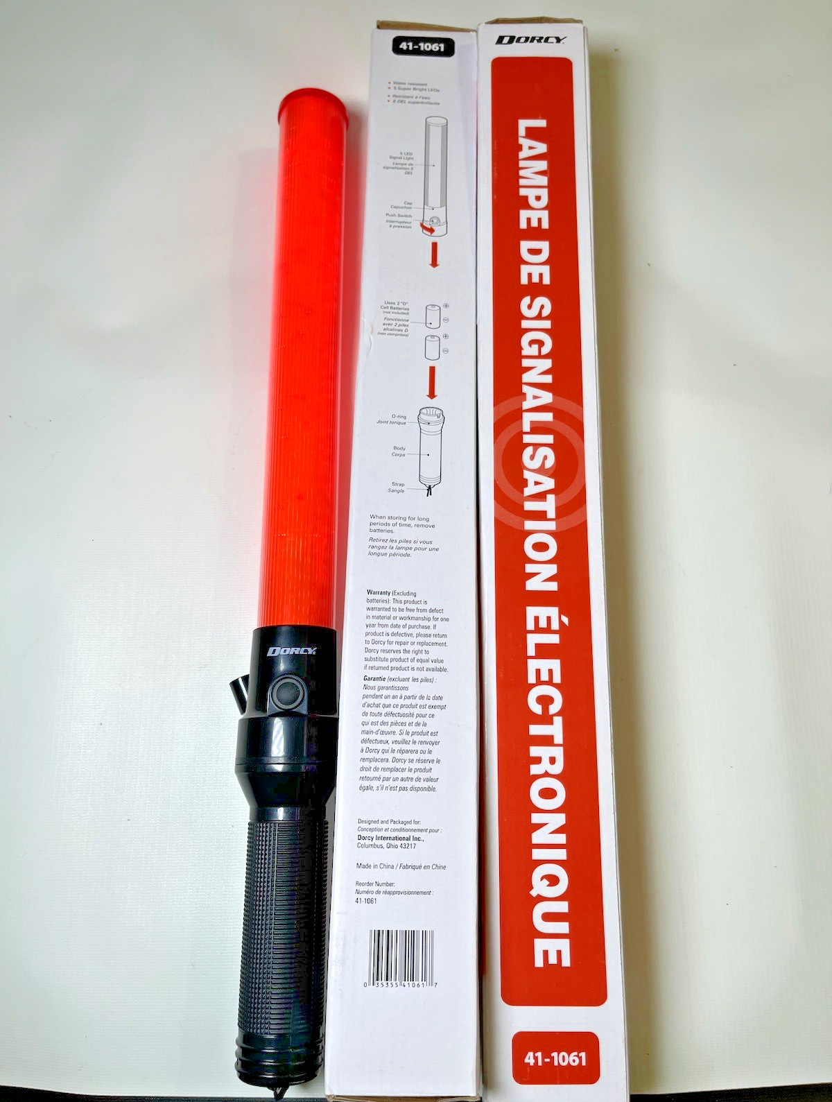 QTY: 2 Dorcy 41-1061 20-Lumen 12-Inch LED Flashlight w/ Wrist Strap Lanyard