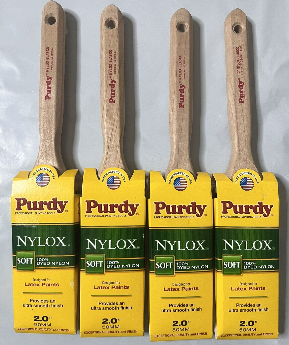 PURDY 2" FLAT PAINT BRUSH 100% DYED NYLOX SOFT - SET OF 4PCS
