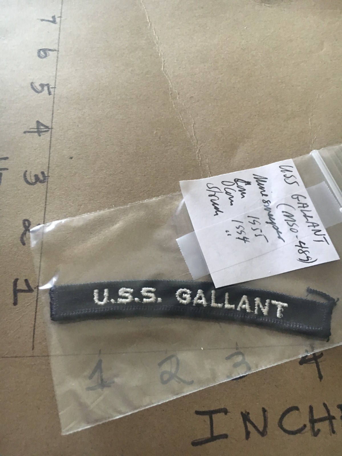 US NAVY SHOULDER STRIP TAB *** rocker *** Patch USS Gallant