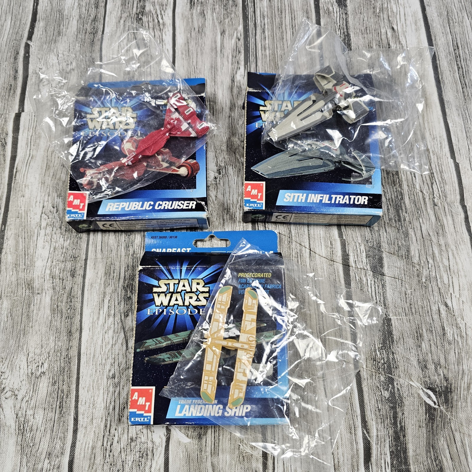 Lot Of 3 Star Wars Episode 1 Sith Infiltrator Republic Lander AMT Ertl Model