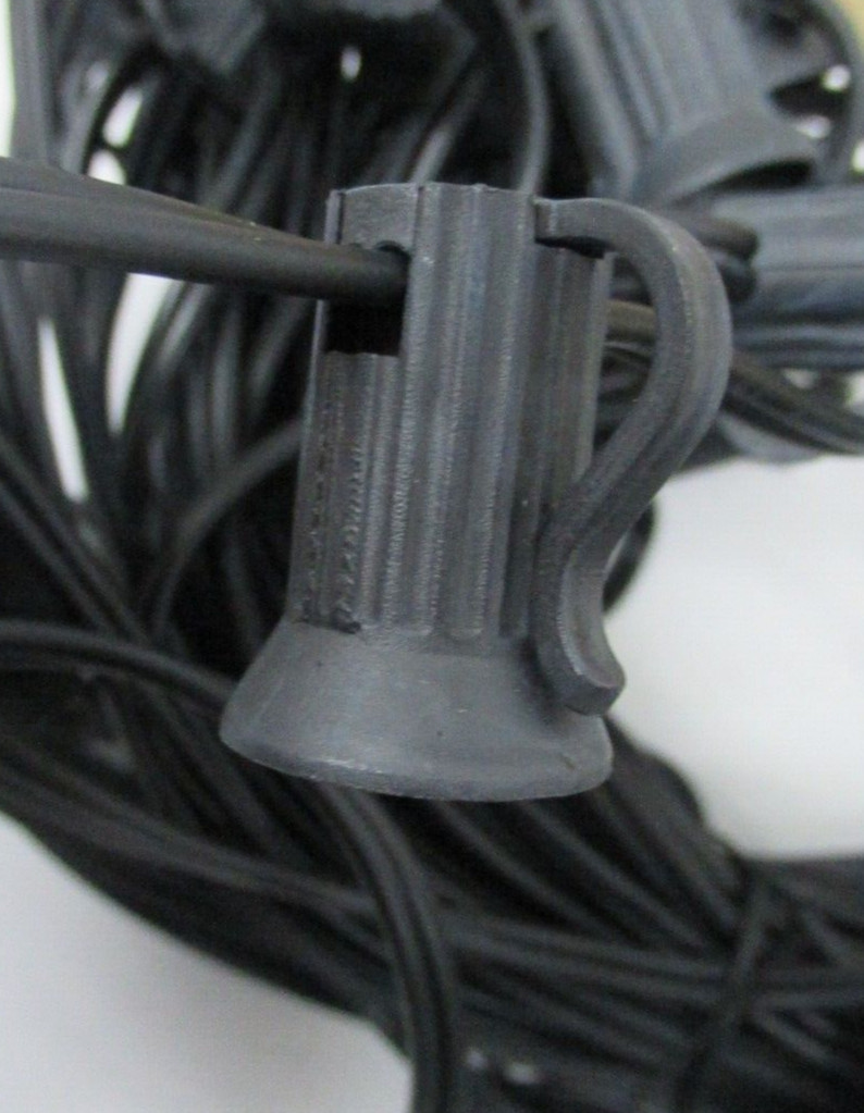 100ft Outdoor String Lights Waterproof, Black wire
