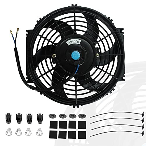 10" inch Slim Fan Push Pull Electric Radiator Cooling Fans 12V 10 Inch Black