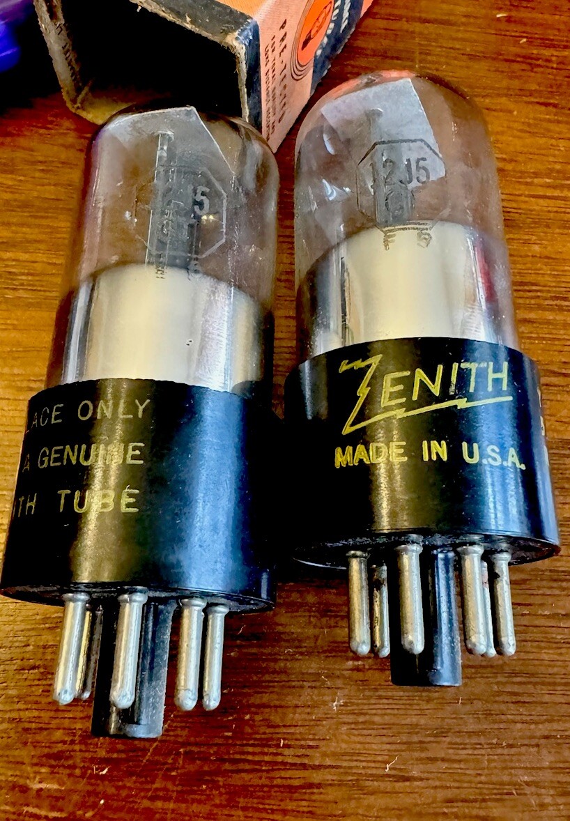 Matched Pair NOS Zenith Sylvania 12J5GT VT-135