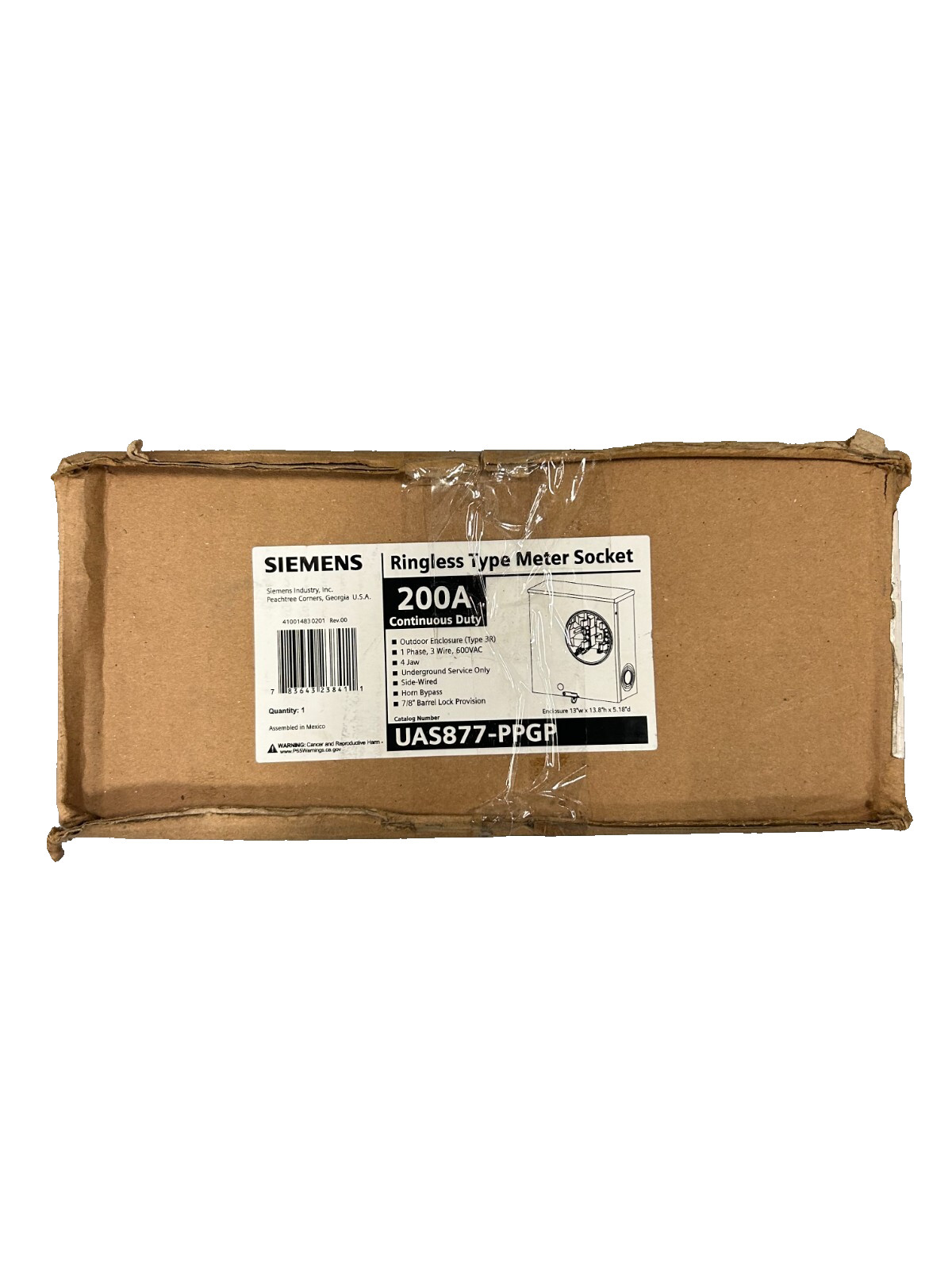 Siemens UAS877-PPGP Ringless Type Outdoor Meter Socket 200A