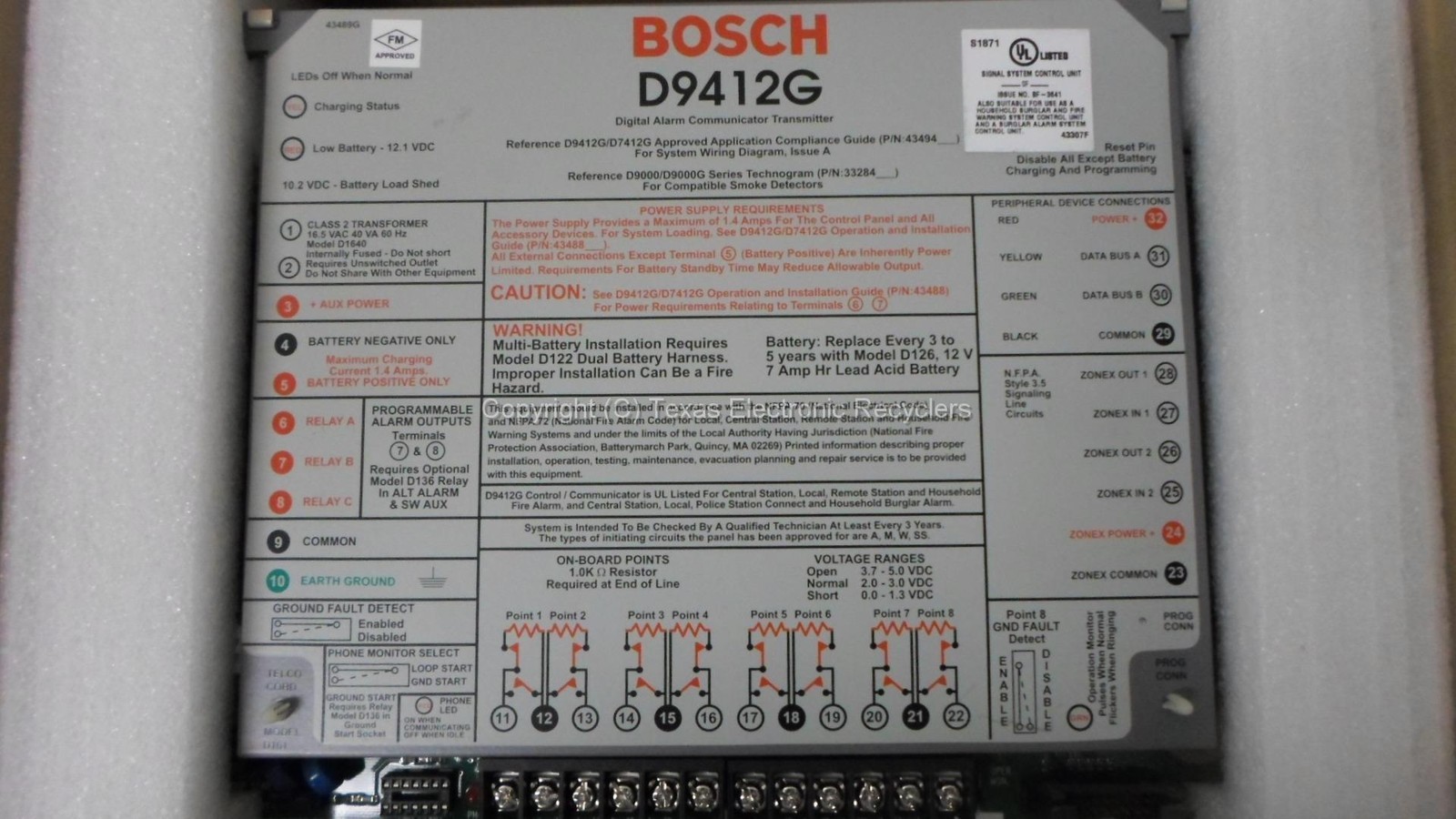 Bosch D9412G Digital Alarm Communicator Transmitter