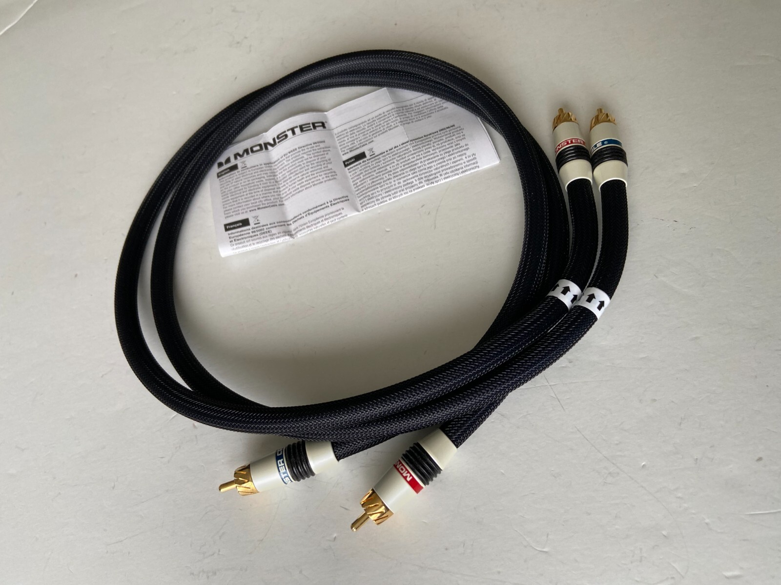 0.75m Monster cable M Series M1000 Gen2 stereo audio RCA interconnect cable