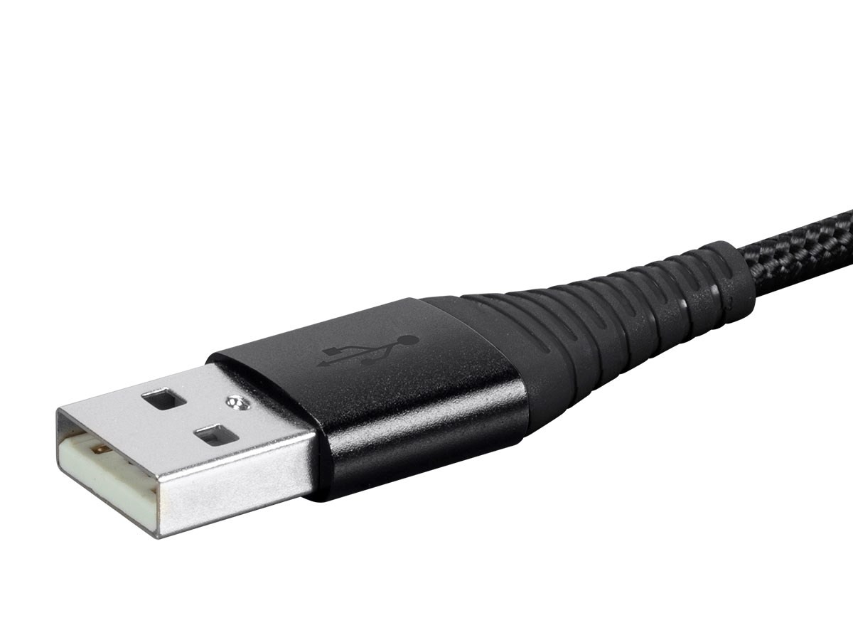 Monoprice USB 2.0 Micro B to Type A Charge & Sync Braided Cable - 1.5ft - Black
