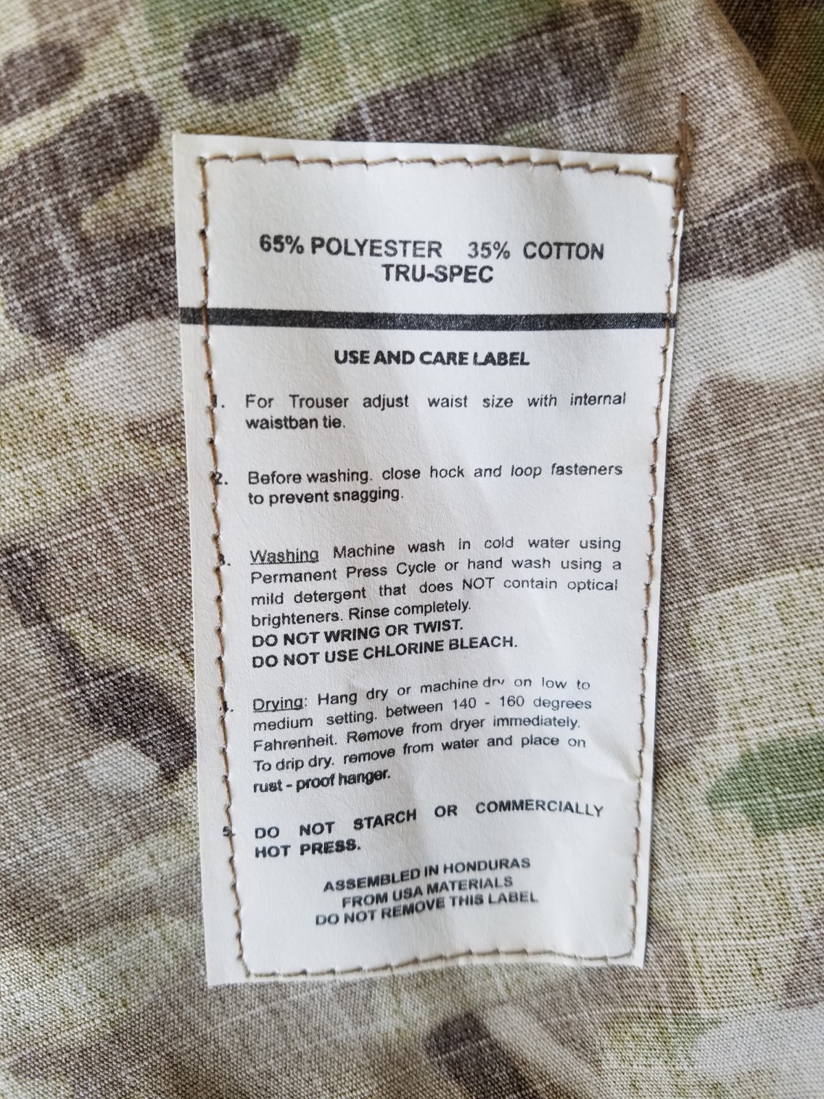 Tru-Spec MultiCam BDU Combat Jacket / Full Zip / Large Long