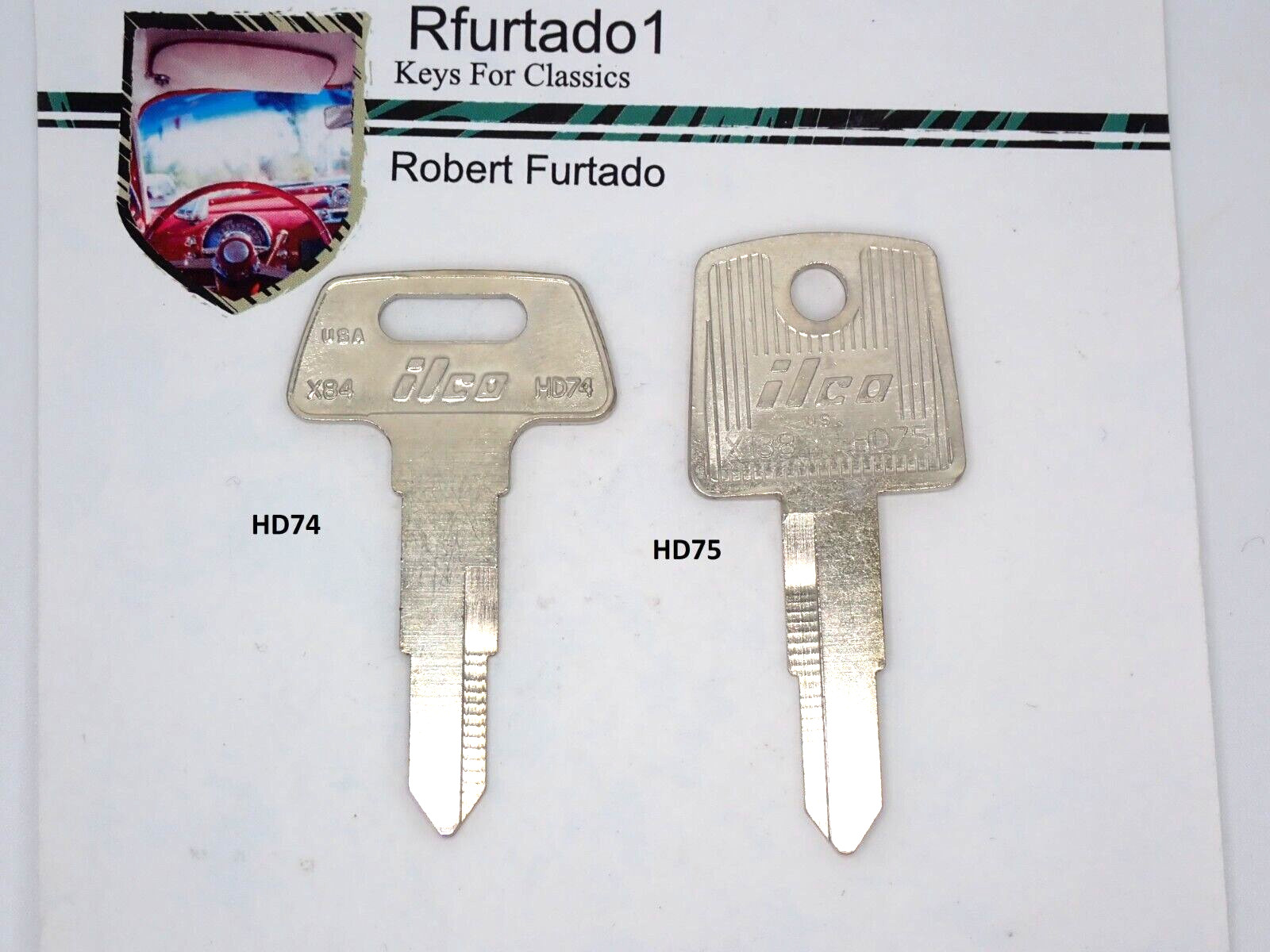 Key blank for Honda Motorcycle 1977 thru 1990's (see code series) HD74 & HD75