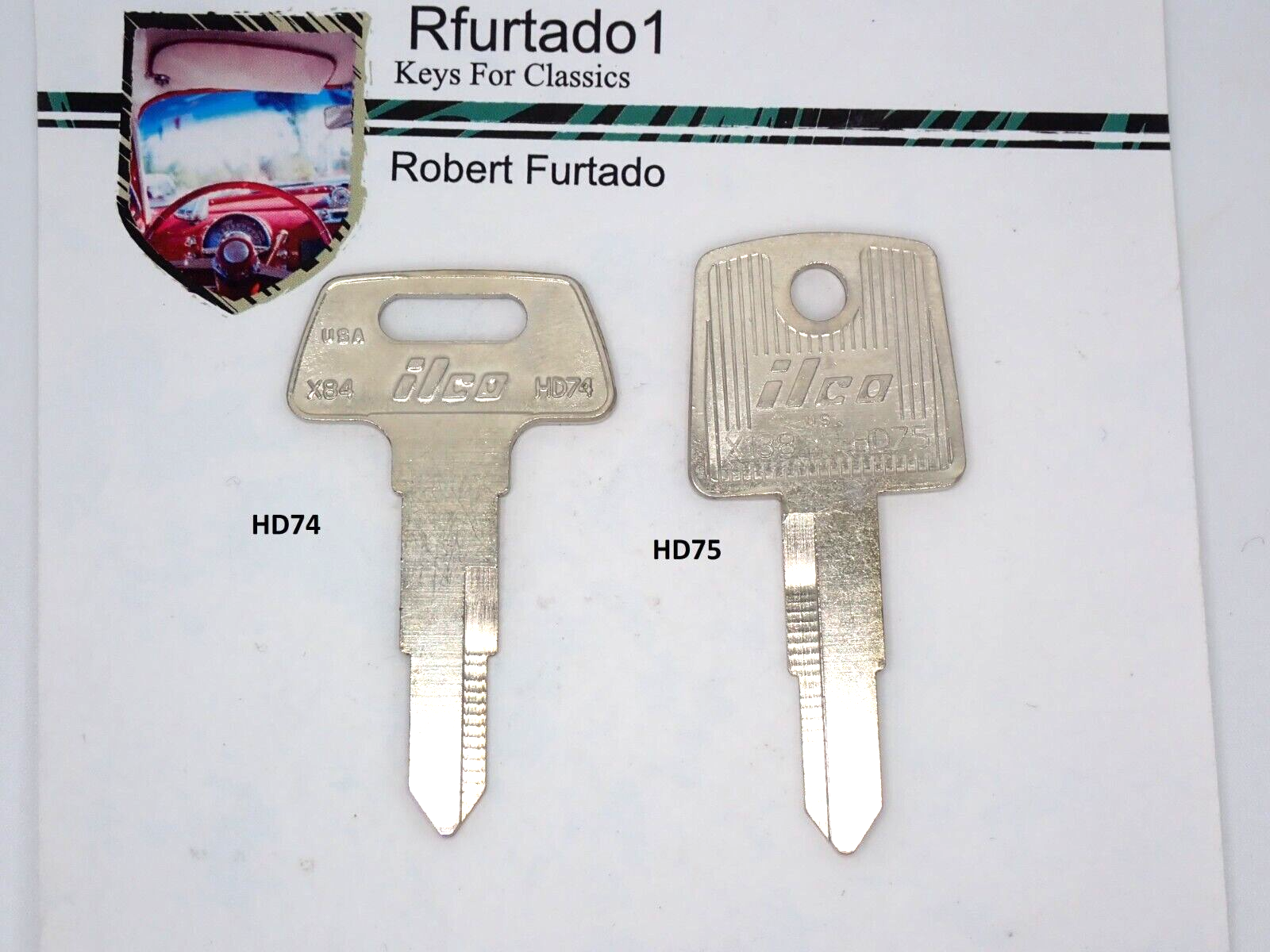 Key blank for Honda Motorcycle 1977 thru 1990's (see code series) HD74 & HD75