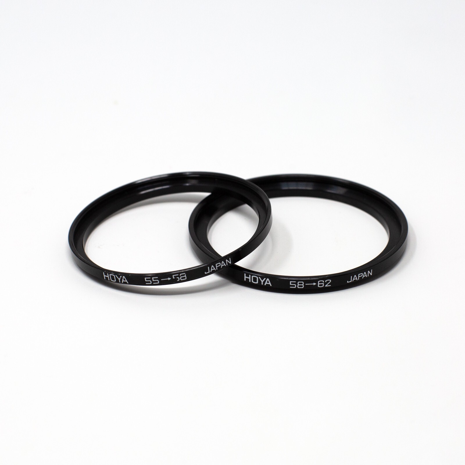 Hoya  Step Up Adapter Lot of 2 58mm to 62mm & 55mm to 58mm Filter 55-62 & 58-62