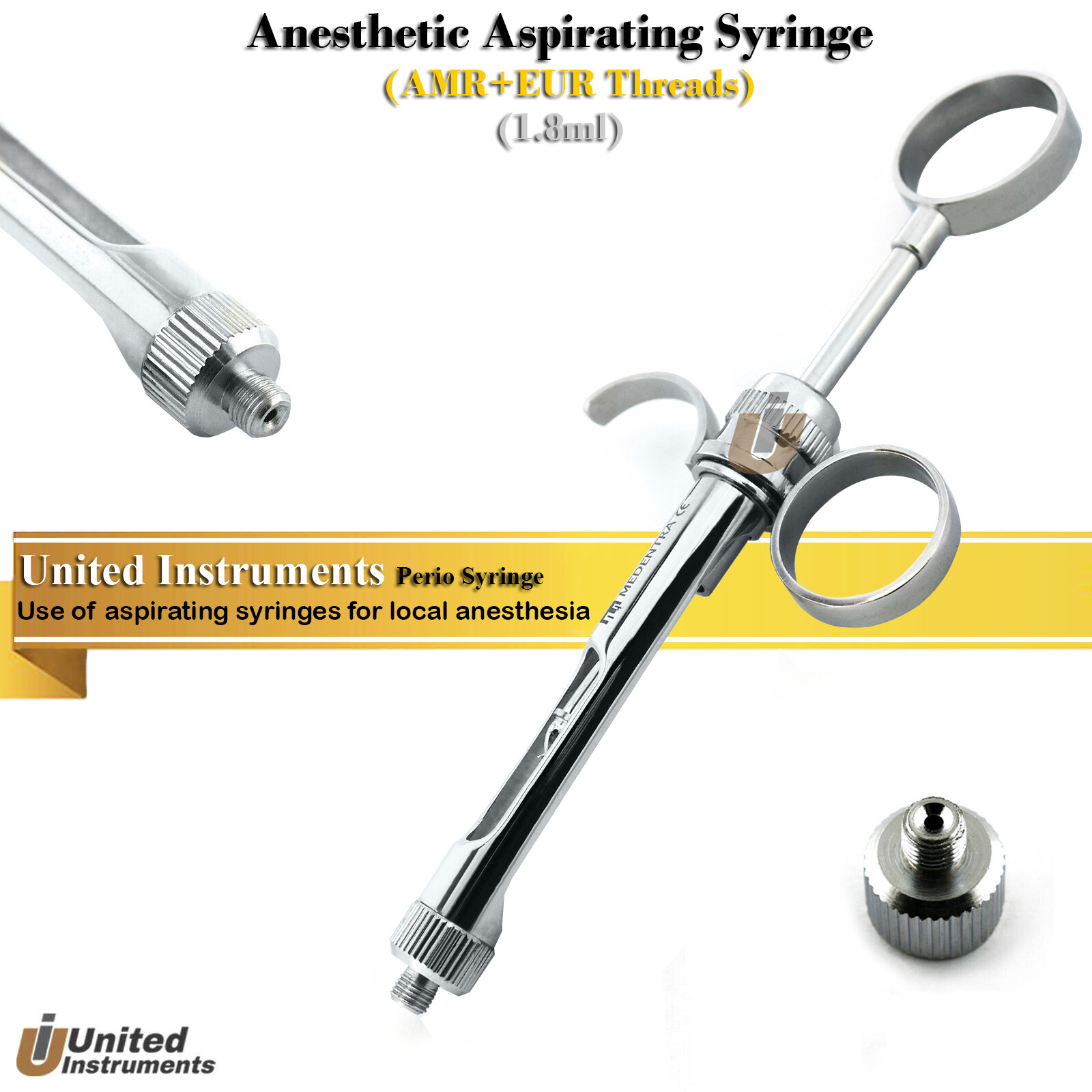 Dental Aspirated Syringe 1.8ml Manual Oral Anesthetic Periodontist Injection
