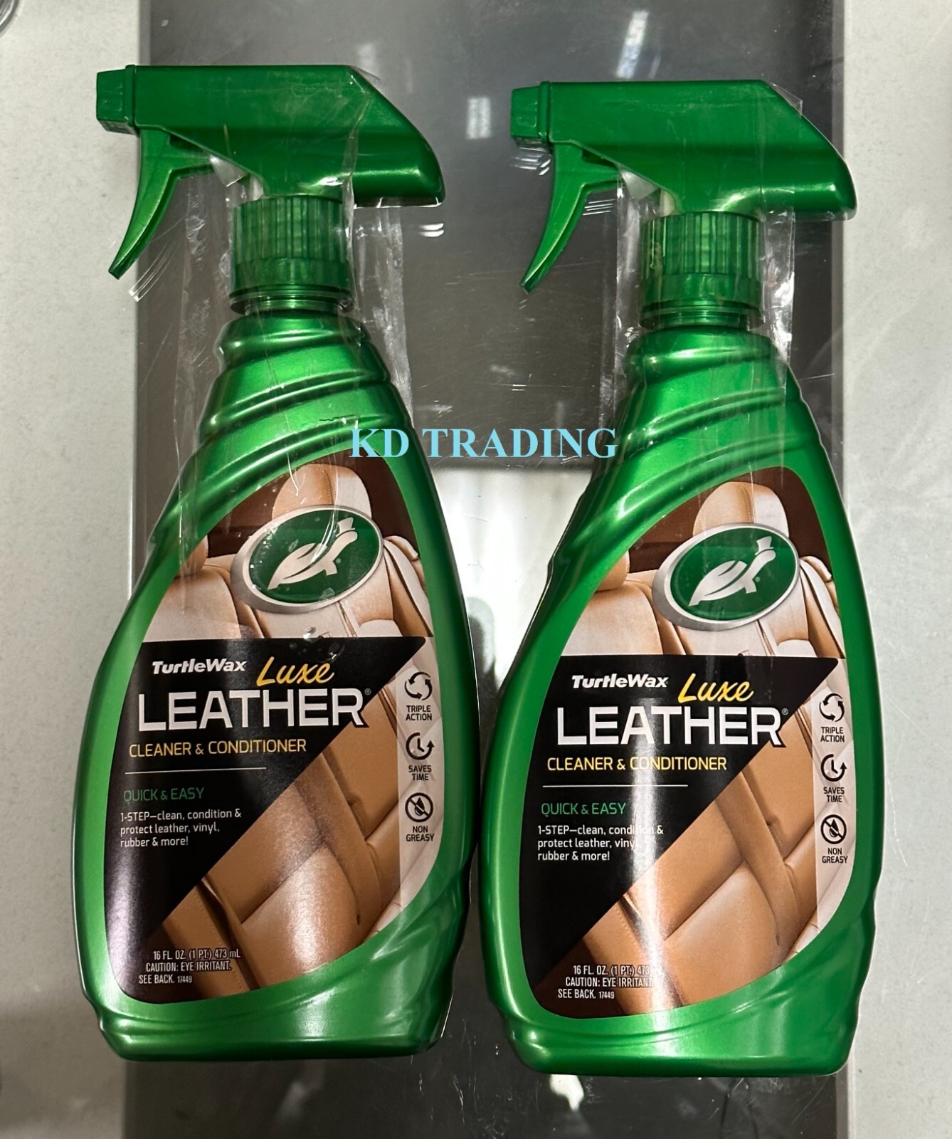 2-Pack~ Turtle Wax Car LUXE LEATHER VINYL RUBBER 1-Step Clean Condition Protect