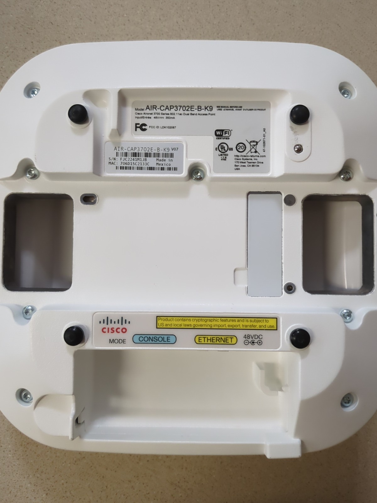 Cisco AIR-CAP3702E-B-K9 Aironet 3702P Wireless Access Point