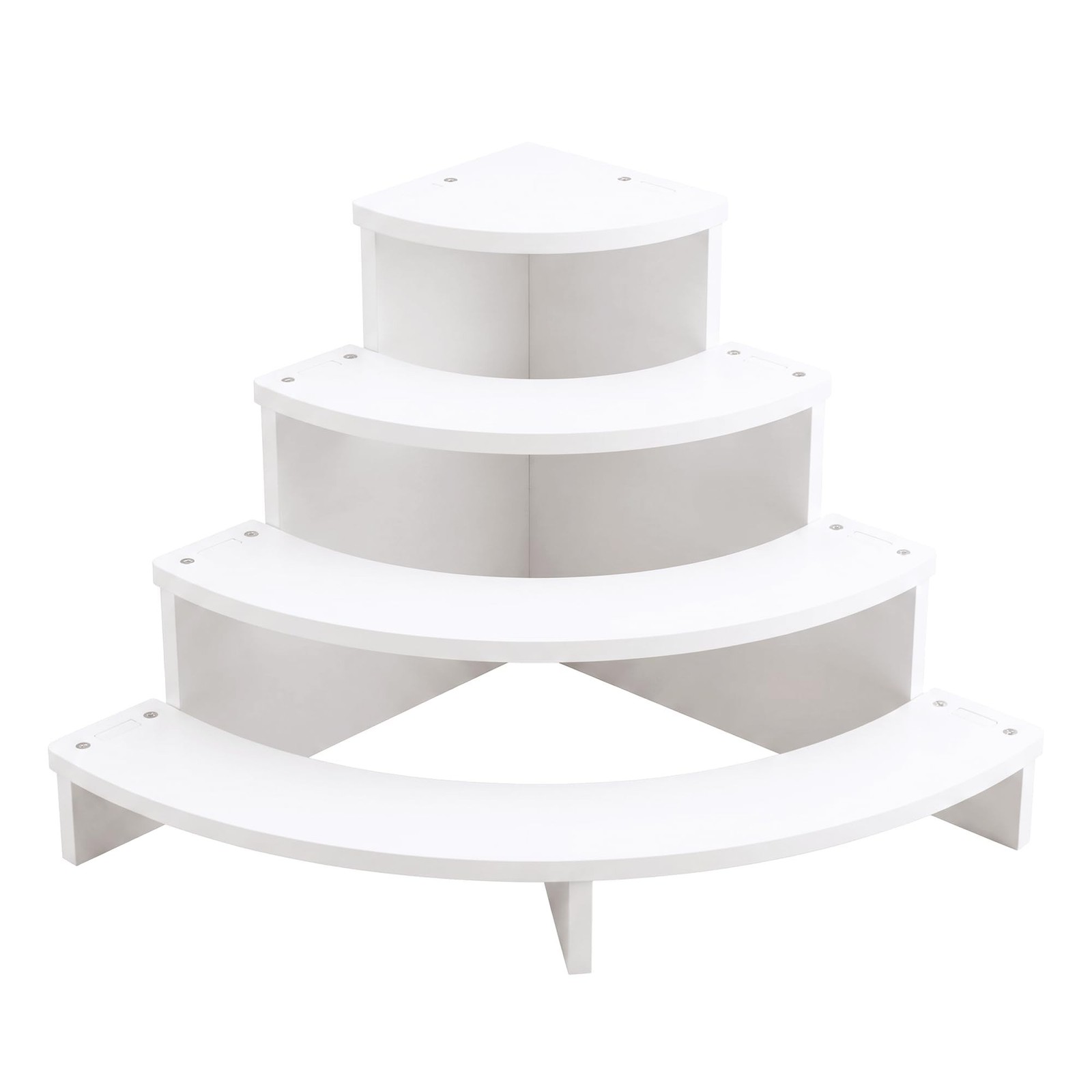 Tier Corner Shelf Display Riser for Figurines – Curved Wooden Display Shel