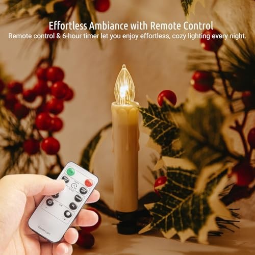 30 LED Candles with Batteries and Timer, 30 Pack | Warm White | Cordless