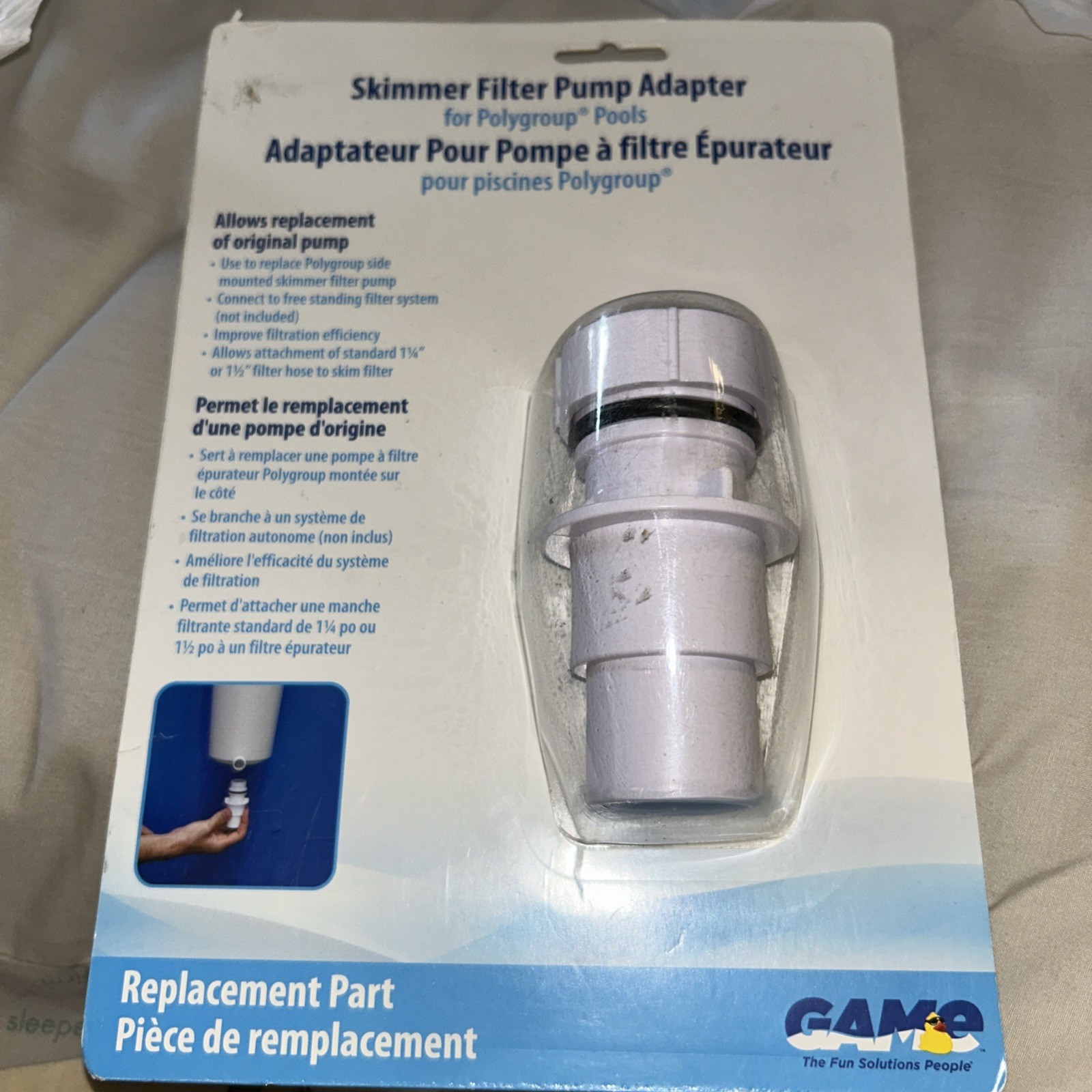 GAME 4552 Skim Filter Pump Adapter (For Intex & Bestway Pools) New in Pack