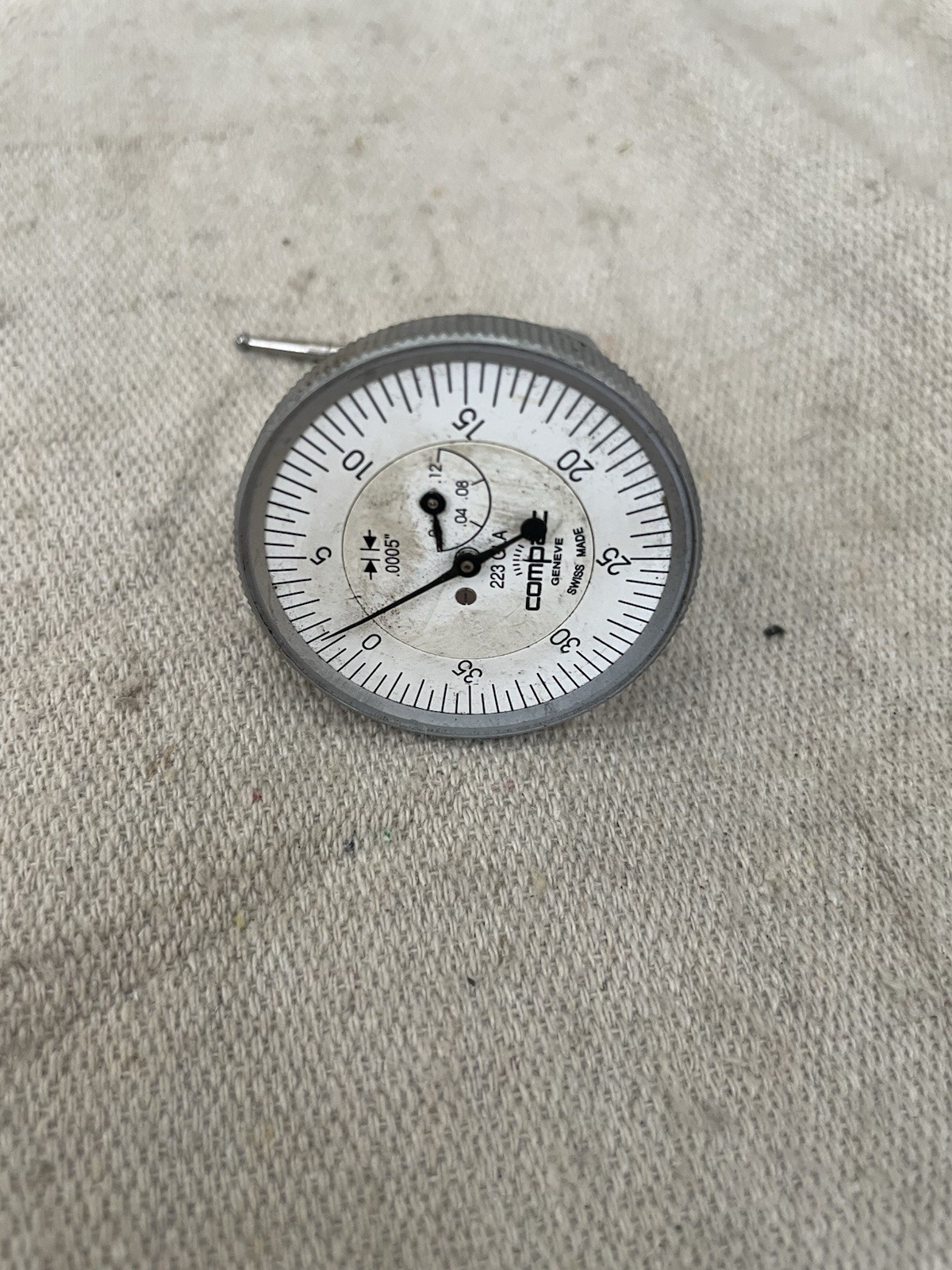Compac Geneve 223 GLA Test Dial Indicator Gauge Gage Switzerland Missing Screen