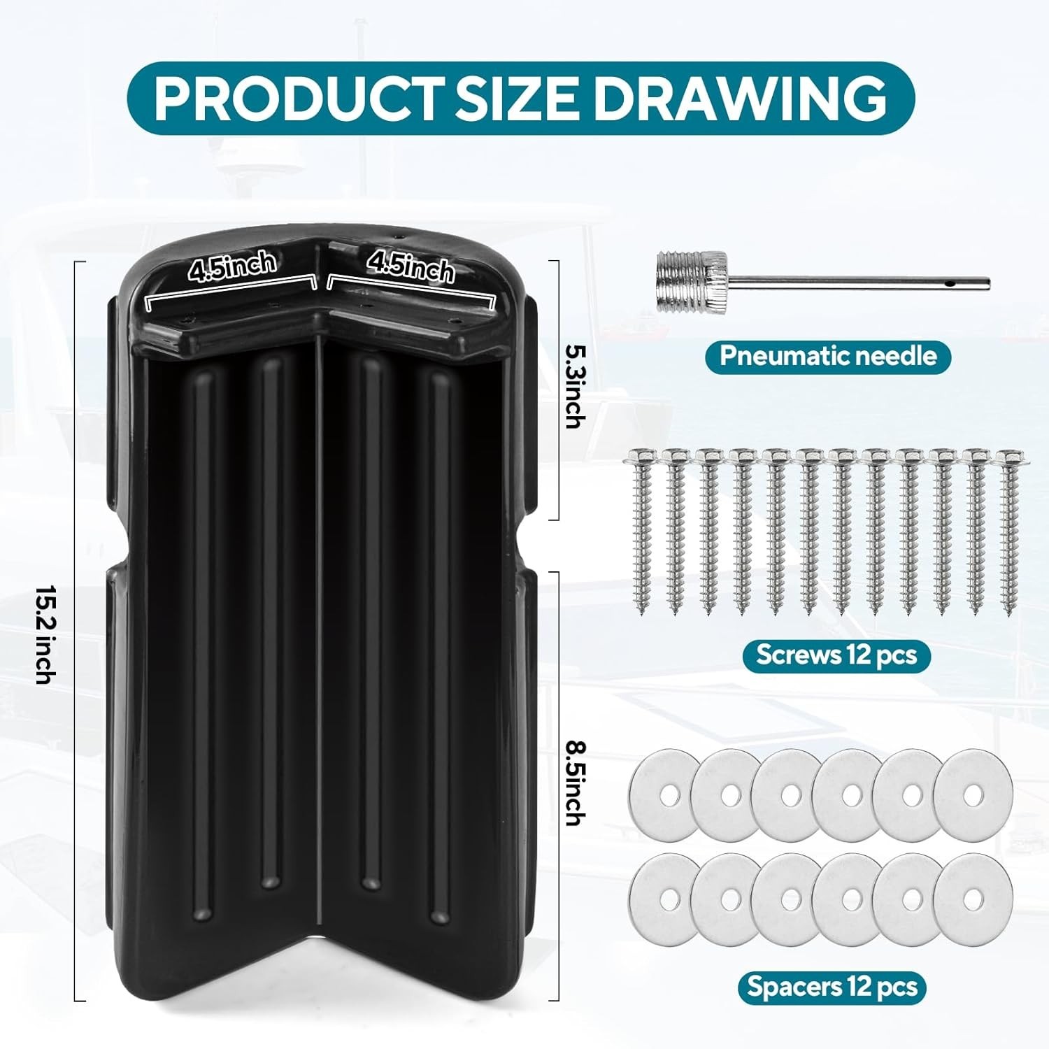 Premium Corner Dock Bumper, Marine-Grade Inflatable Dock Fender Protector