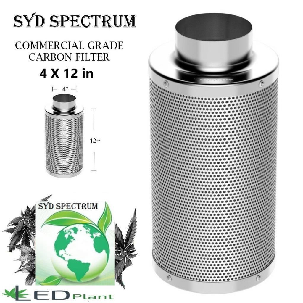 SYD SPECTRUM 4" X 12"  Hydroponic Air Carbon Charcoal Filter Odor Control