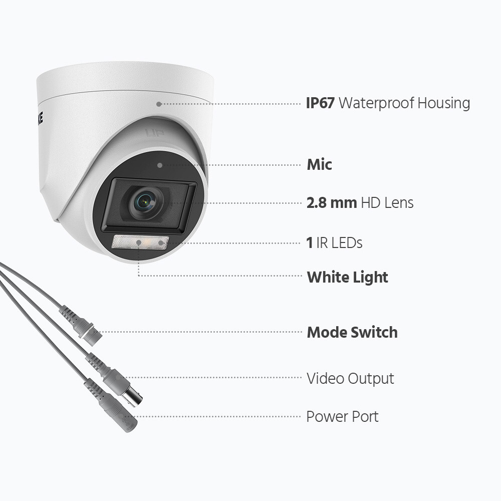 ANNKE 5MP CCTV Color Night Vision Security Camera Audio Recording Outdoor IP67