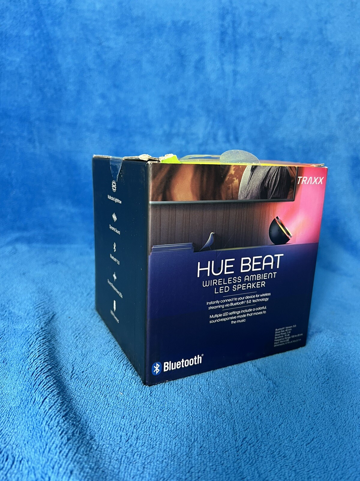 Hue Beat Wireless Ambient LED Bluetooth Speaker Traxx