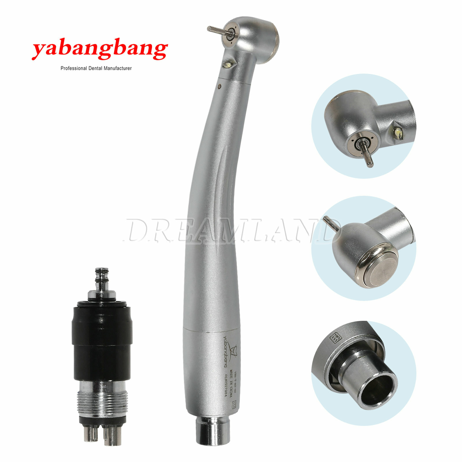 Dental E-generator LED High Speed Handpiece Steel & quick Coupler 4 Hole