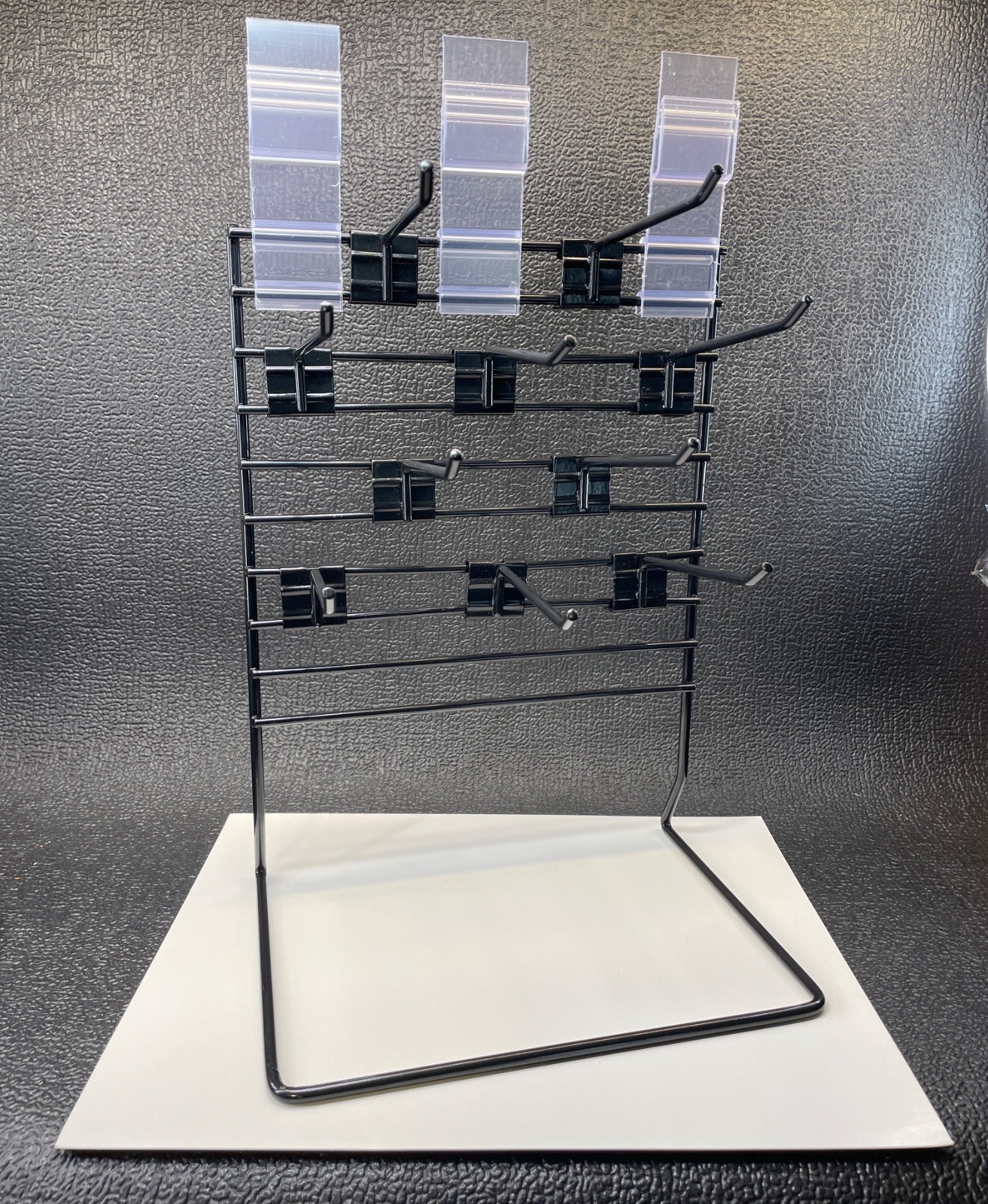 Tabletop Jewelry Display Rack with Hooks and Label Holders (Lot of 6) ~ 10x7"