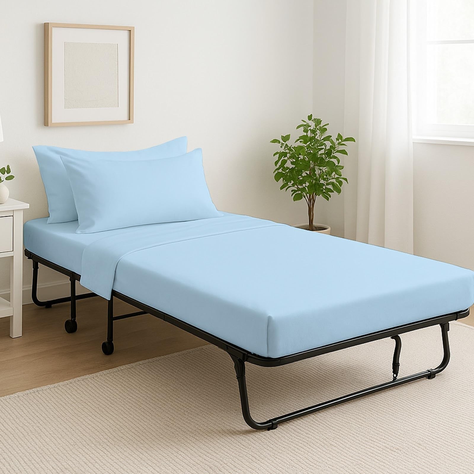 4 Pc Cot Sheets 33"x75" Set, 100% Egyptian Cotton, Perfect for Rollaway Beds,...