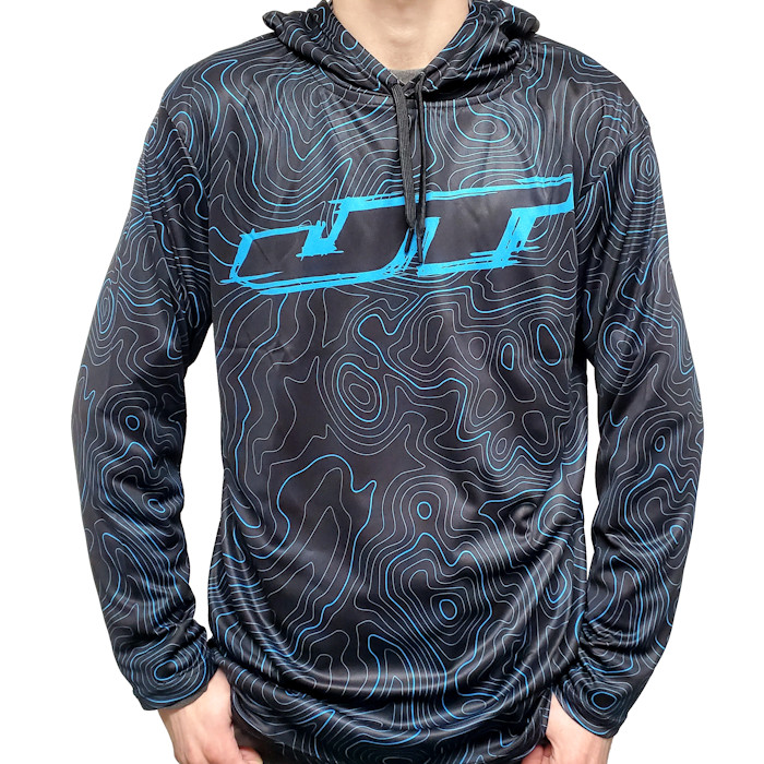 JT HOODIE - TOPOGRAPHIC CYAN - XL (DIMENSION LIMITED EDITION)