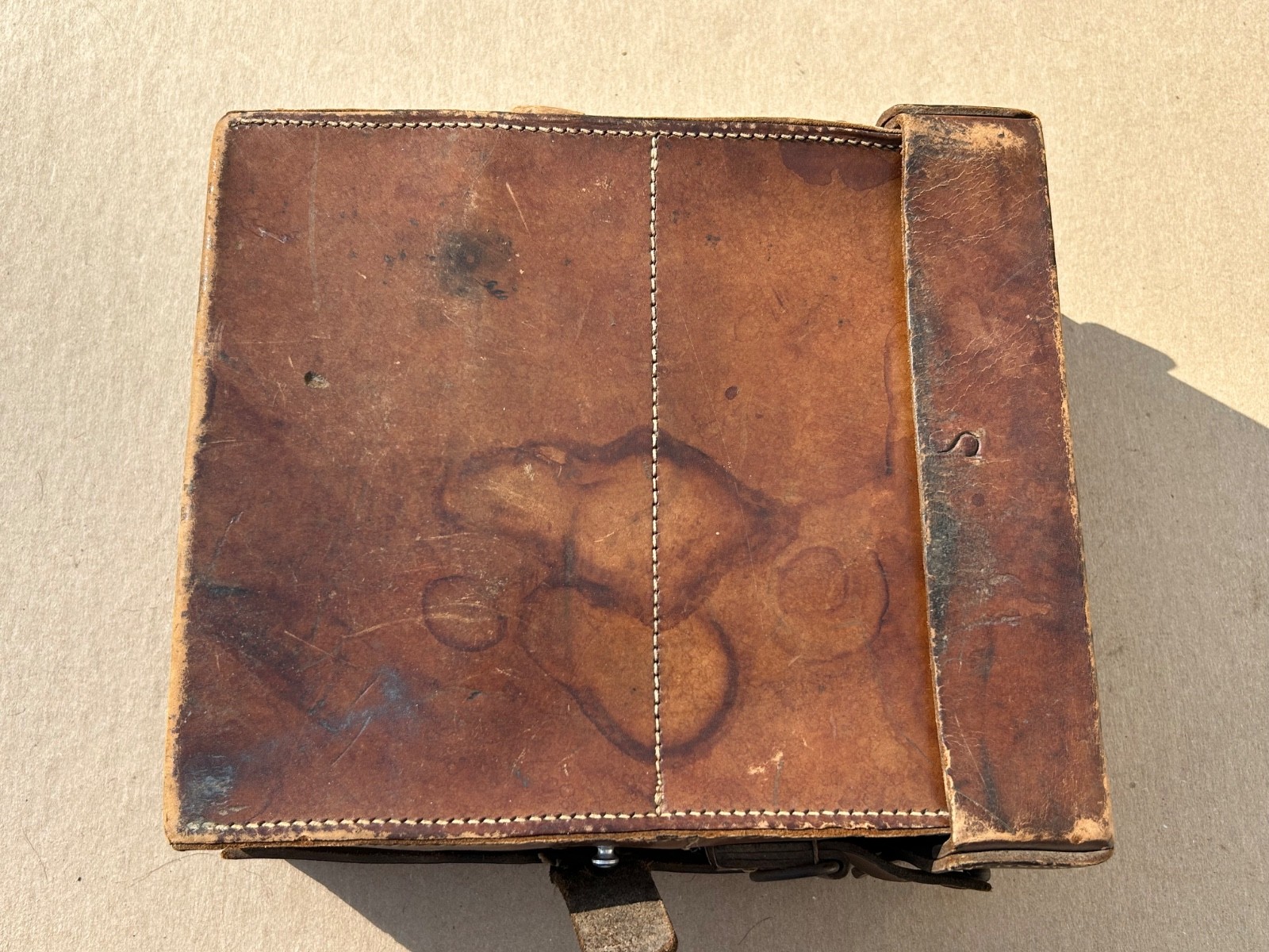 Original German WW2 Large Sanitater Medic Brown Leather 1st Aid Kit  "dny 1943"