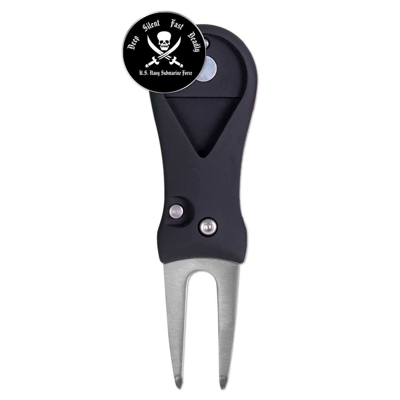 US Navy Submarine Force Golf Ball Marker + Switchblade Divot Tool Silent Deadly