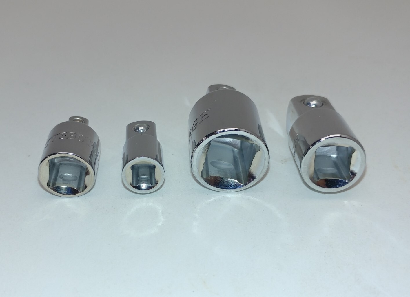 4 Piece Socket Adapter Set 1/4" 3/8" 1/2" Size Adapters Triple Plated Chrome Van