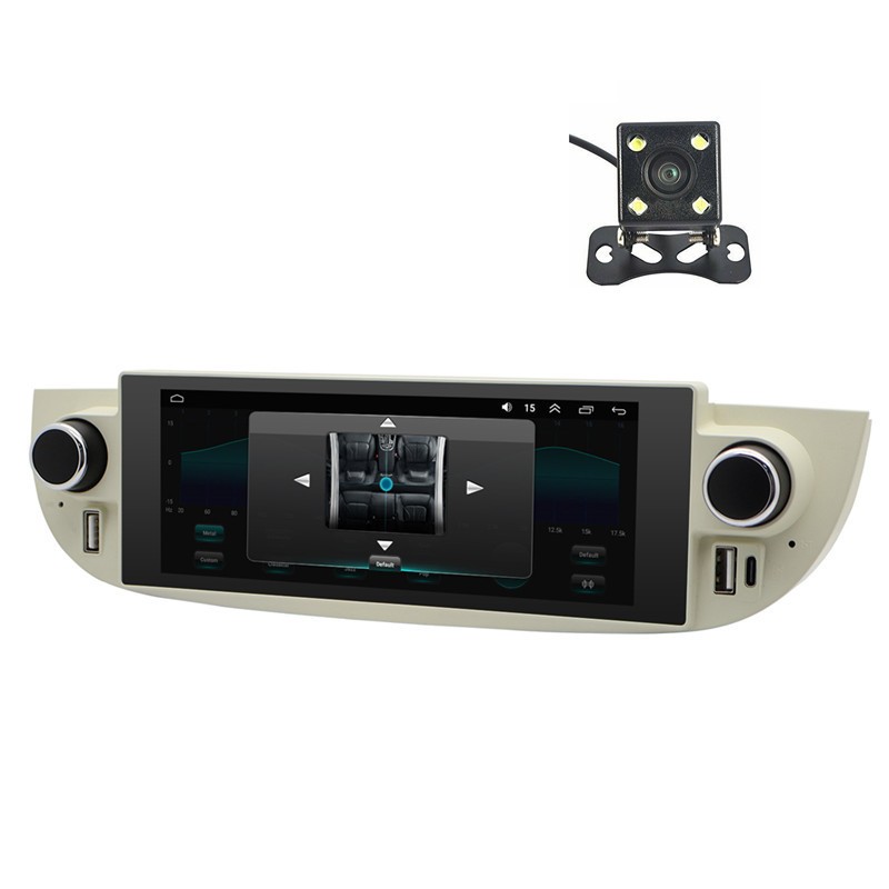 Split Screen Car Stereo Radio BT Mirror Link Wifi GPS Cam For Fiat 500 2007-2015