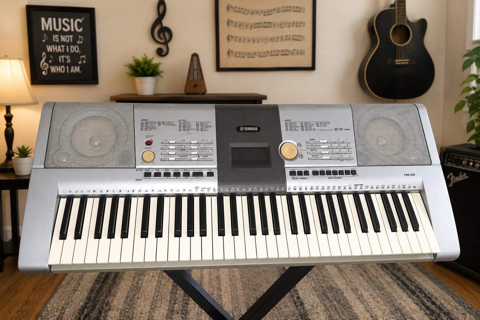 Yamaha PSR-293 Portable Electronic Keyboard 61-Key Touch Response Tested