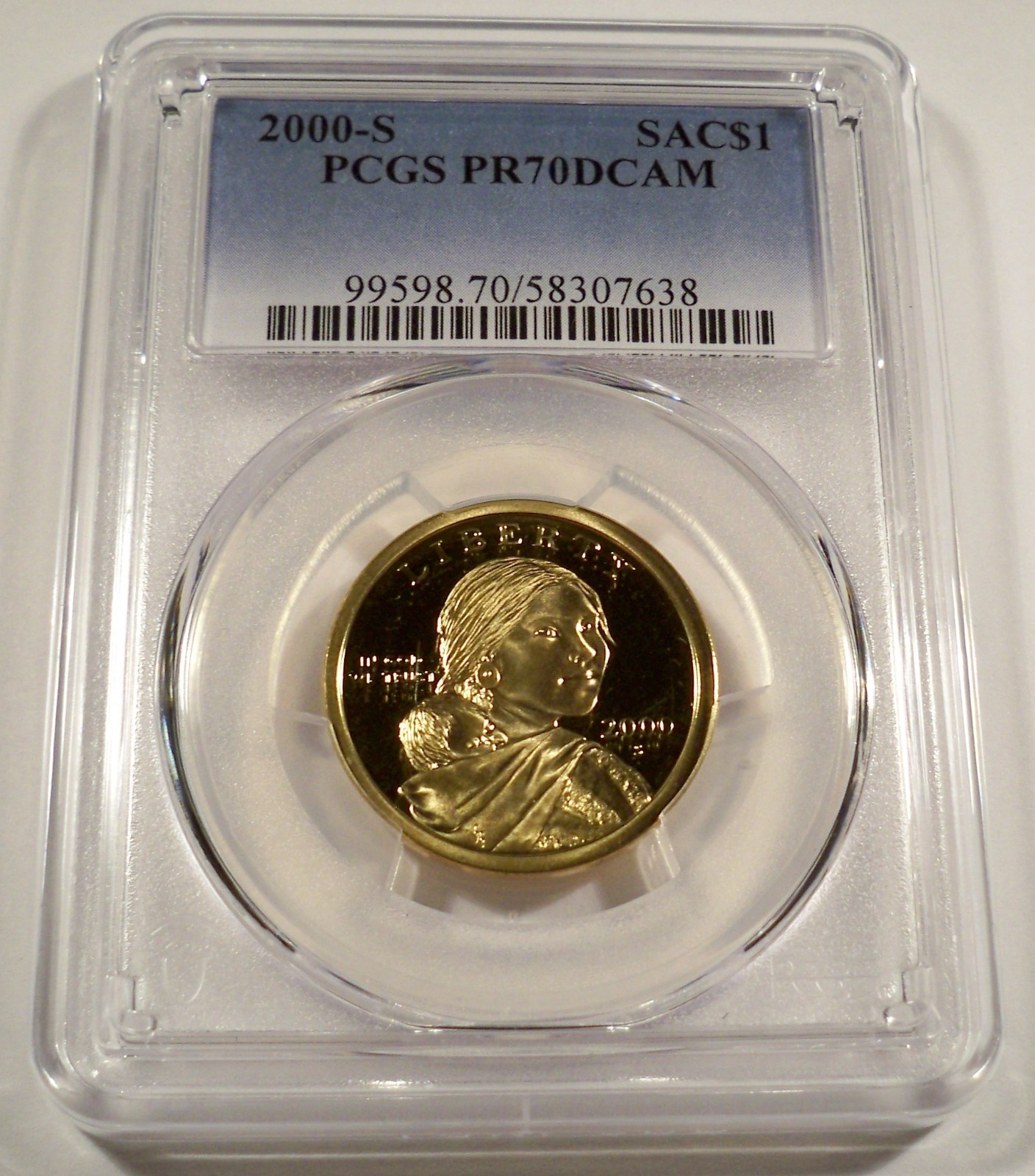 2000-S PCGS PR70DCAM PROOF SACAGAWEA DOLLAR DEEP CAMEO $1 PR 70 DC