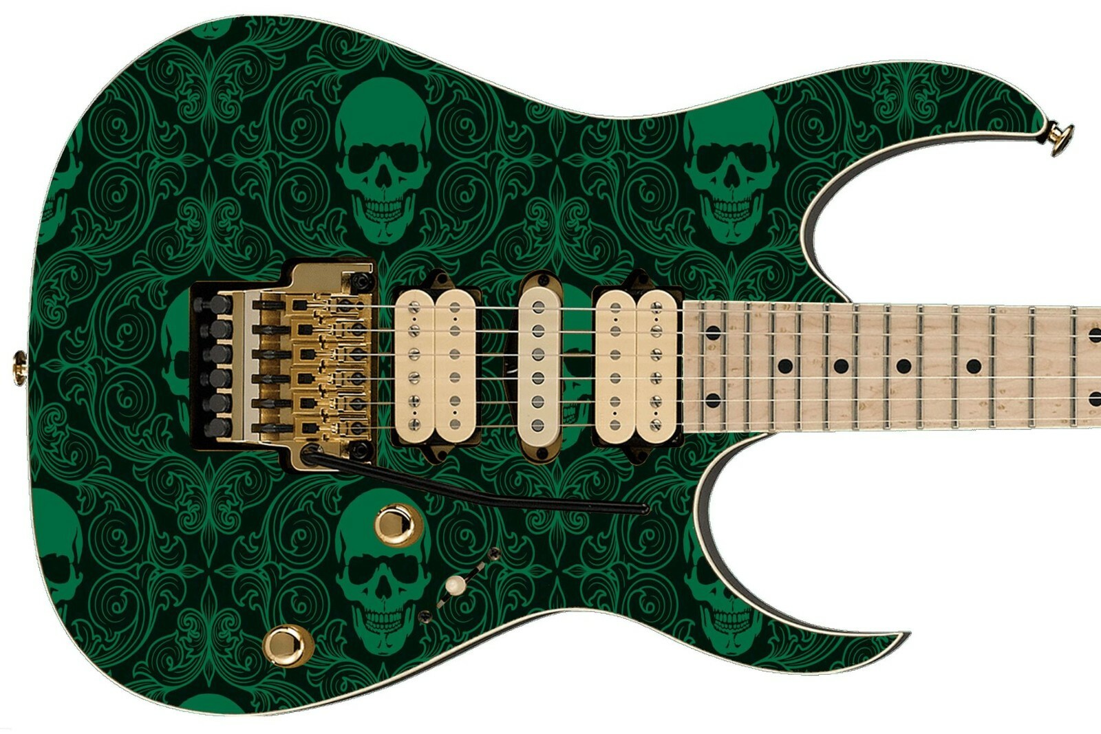 Guitar Skin Axe Wrap Classic Rock N Roll Skull -Colorized 525