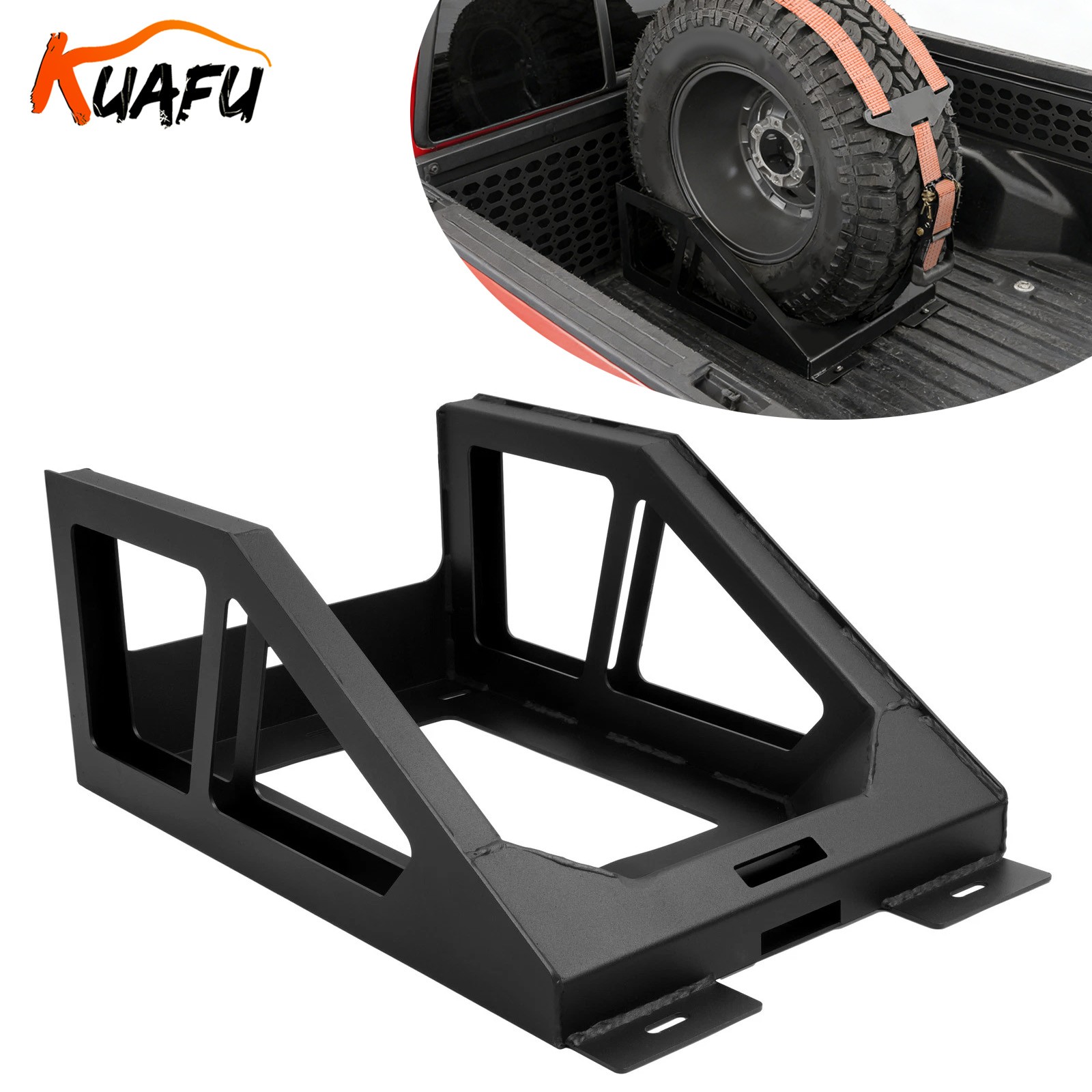 Bed Mount Spare Tire Carrier Rack Wheel Mounting Bracket For Multiple Pickup