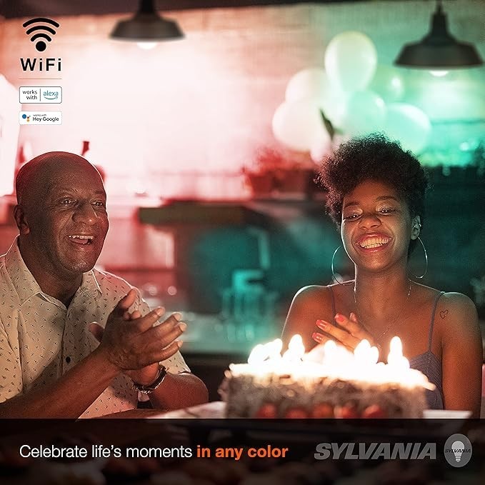 Sylvania Smart WiFi LED Bulb 9W Multi Color E26 4-Pack Alexa/Google Bluetooth