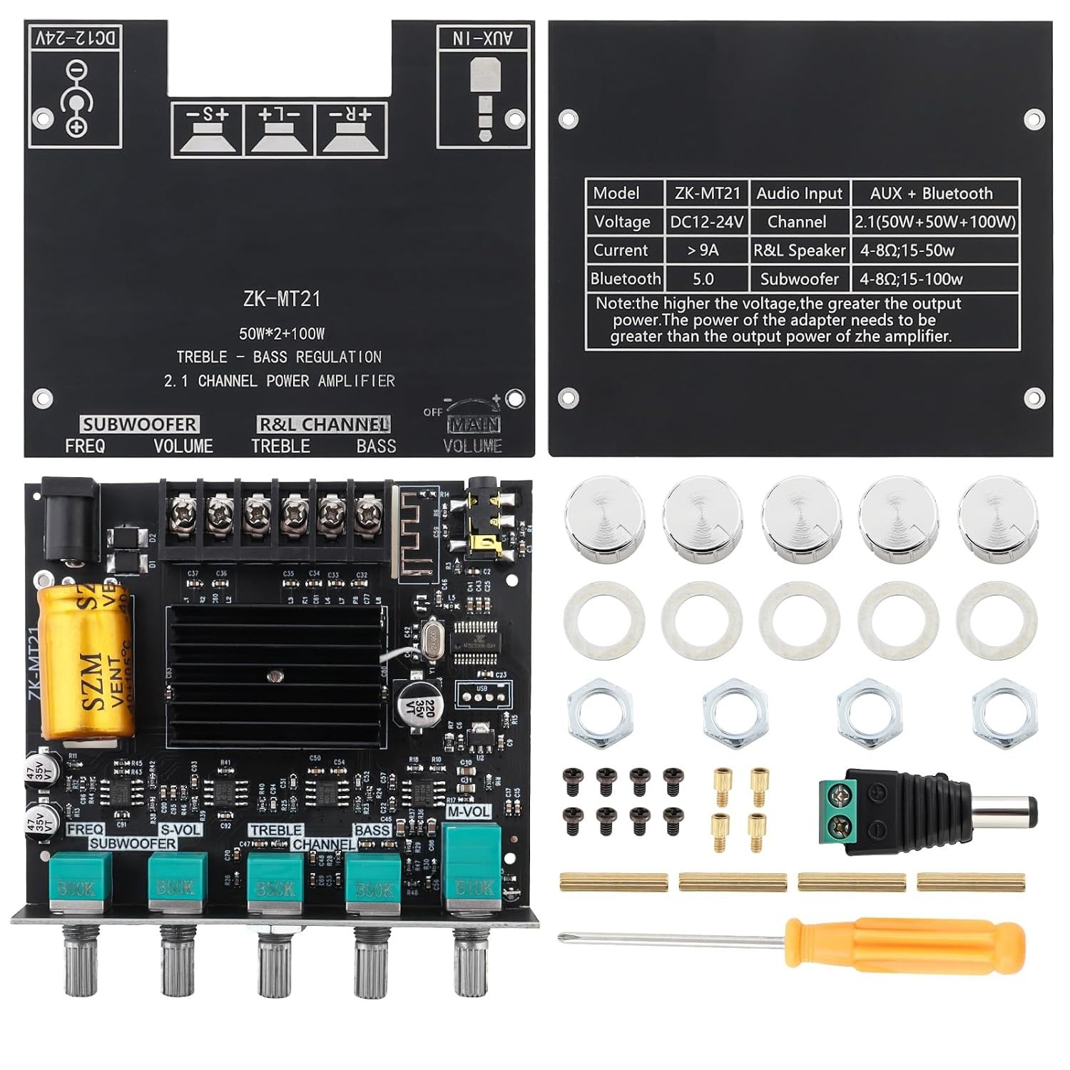 Powerful 200W Mini Bluetooth Amplifier Board with Bass & Treble Control