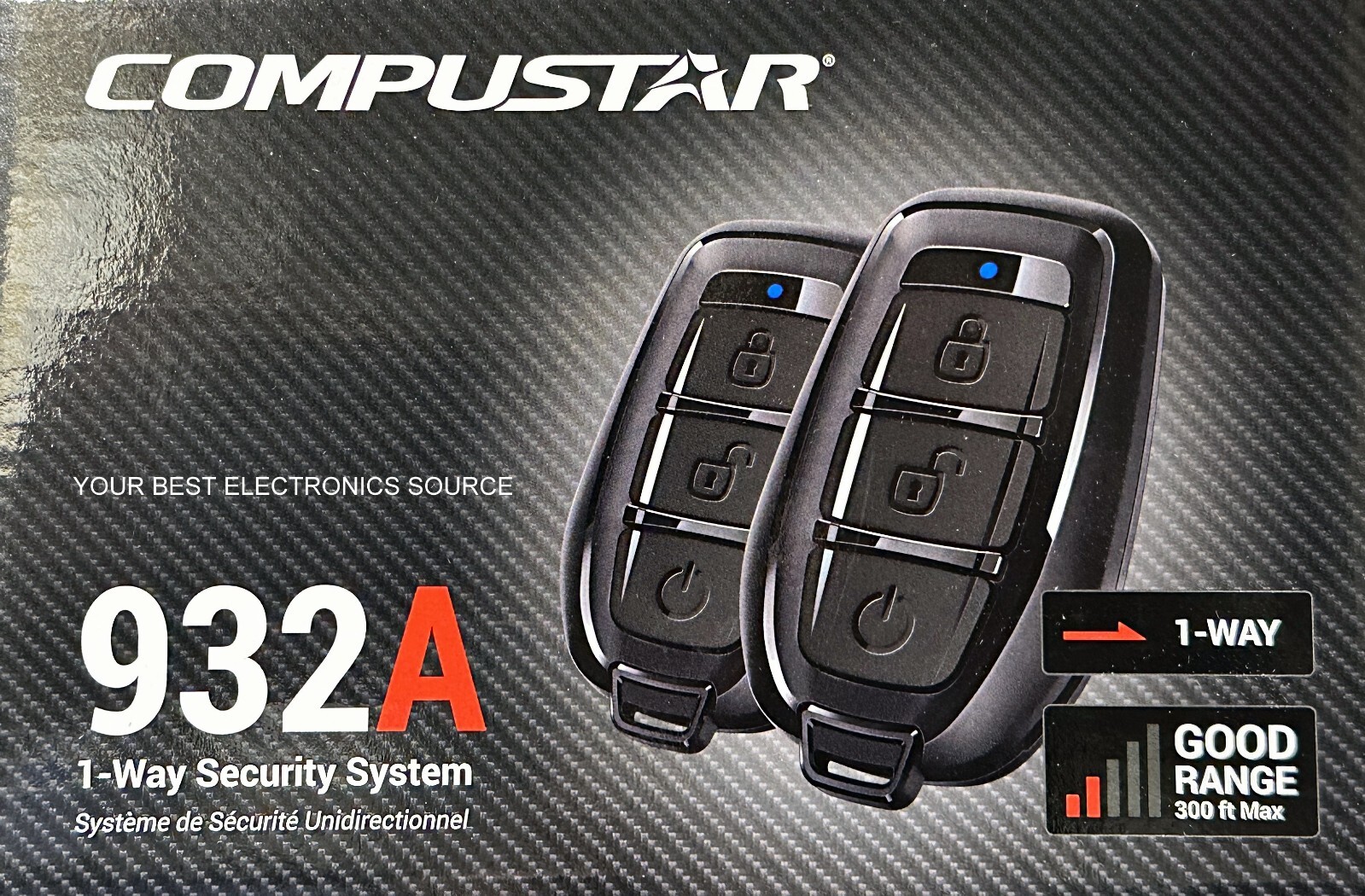 NEW Compustar CS932-A, 1-Way Security/Alarm, Keyless Entry, Shock Sensor