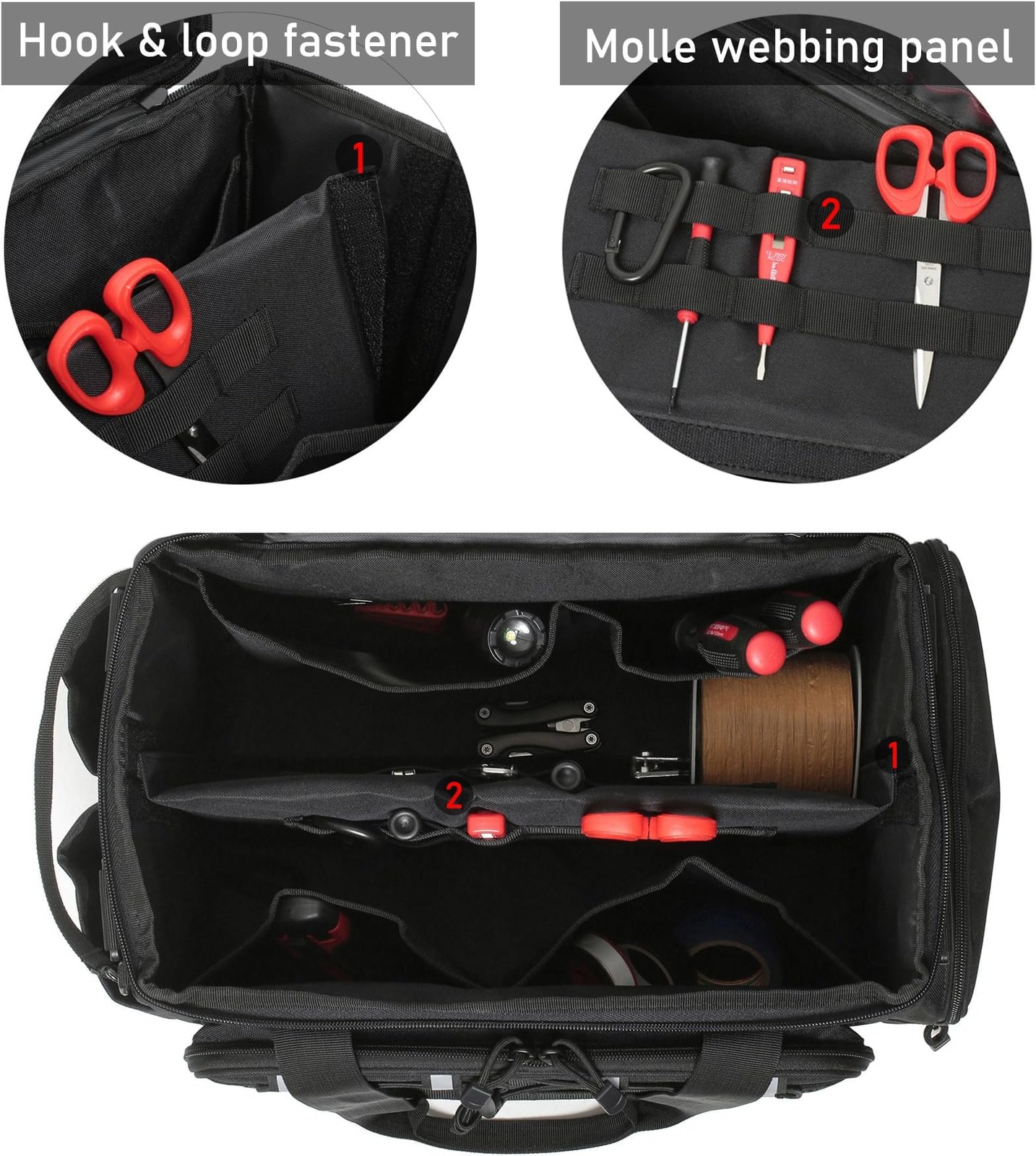 15-Inch Tool Bag Multi-purpose Tool Organizer Bag For Men with Shoulder Strap...
