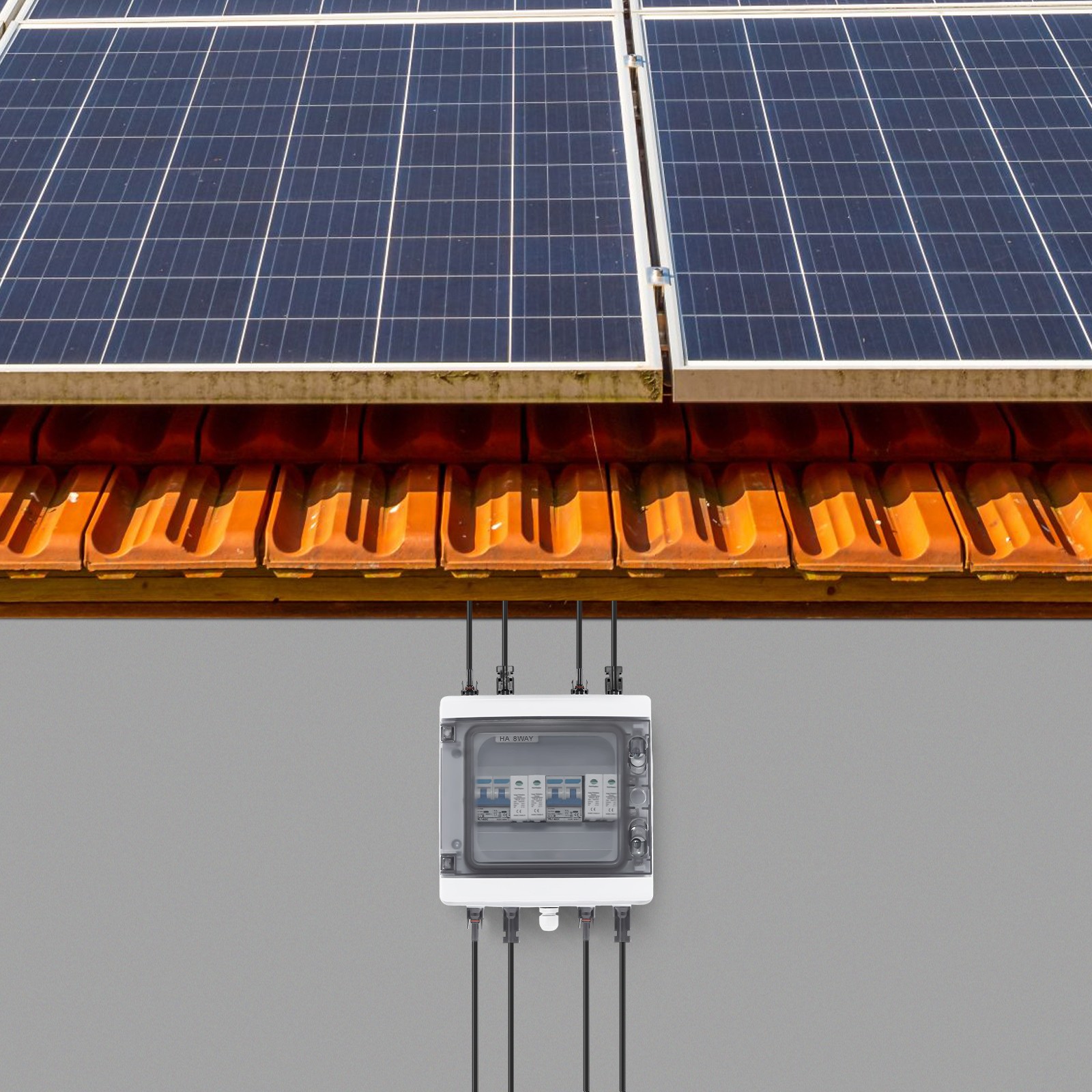 2 Strings Solar Combiner Box FIT Solar Panel Disconnect Switch Circuit Breaker