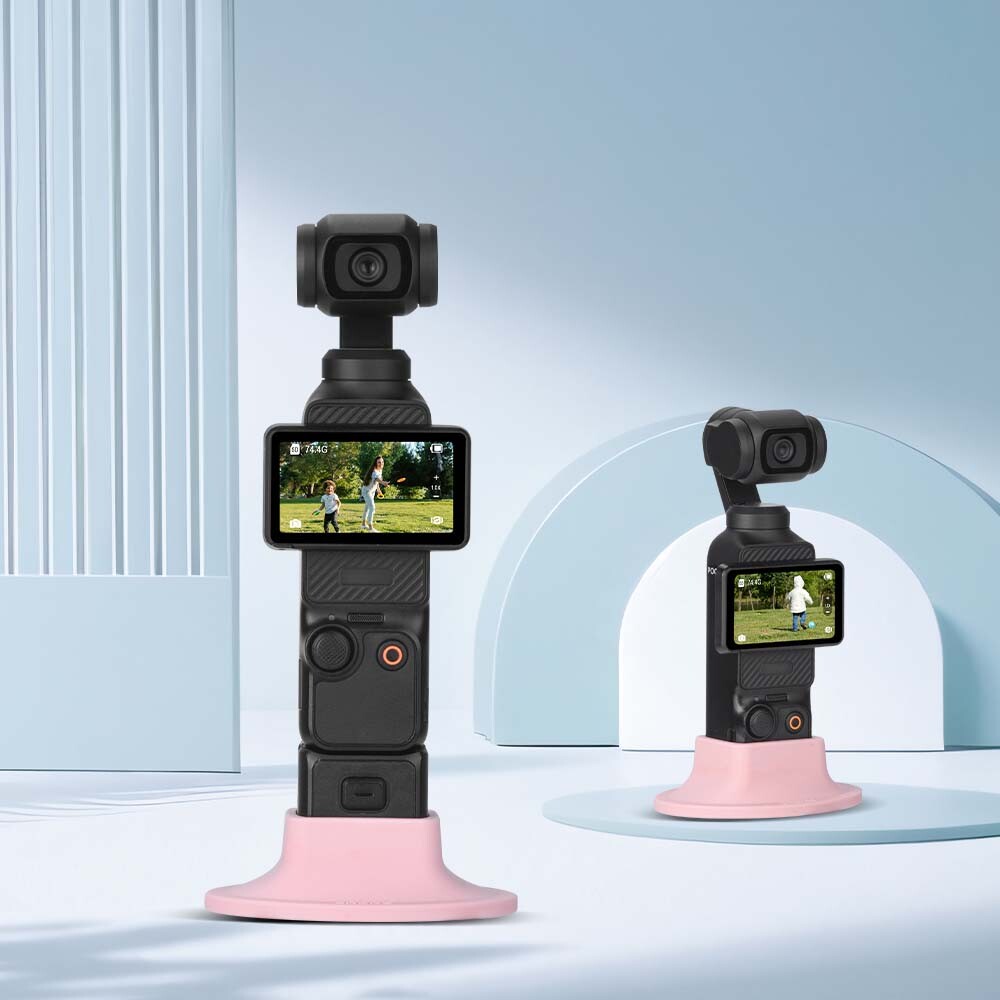 For DJI Osmo Pocket 3 Pink Silicone Desktop Base Fixed Support Bracket Accessory